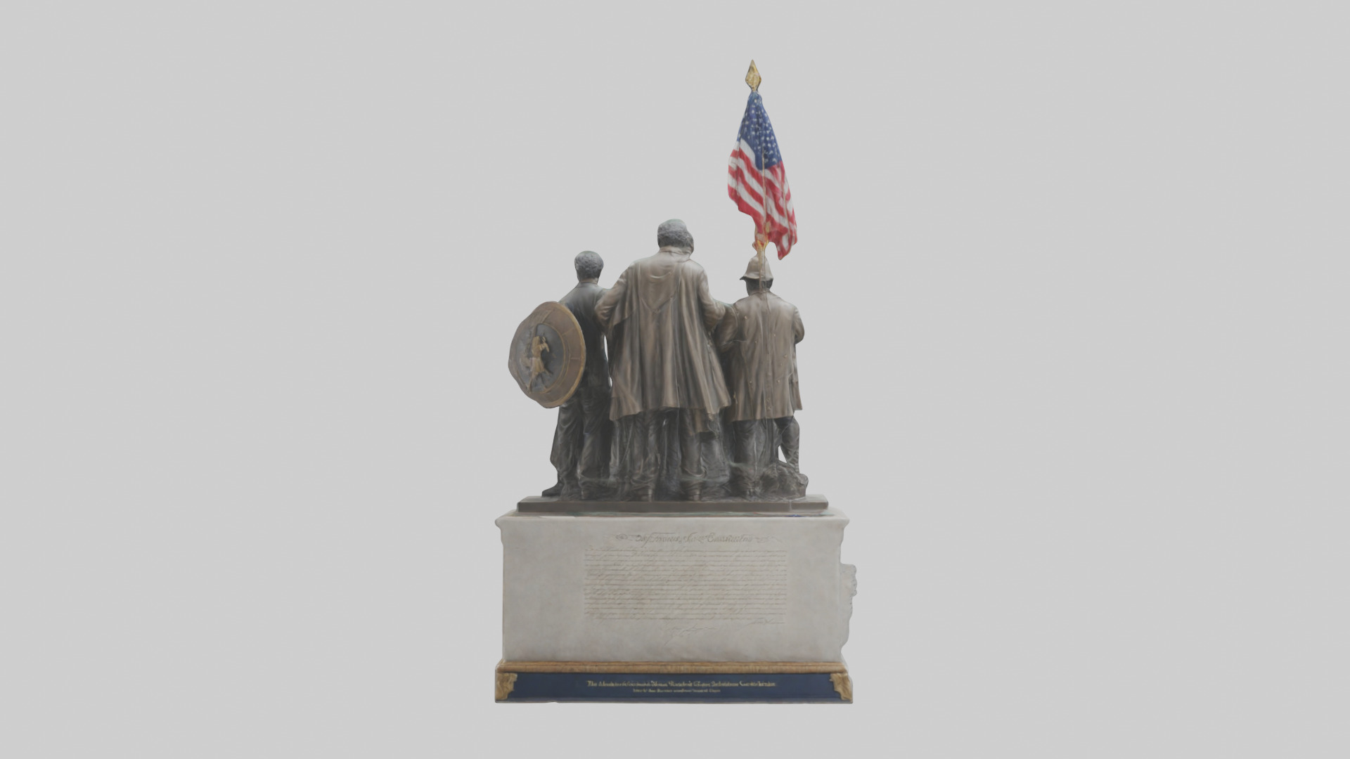 Defenders of the Constitution statue model Low-poly 3D model_3