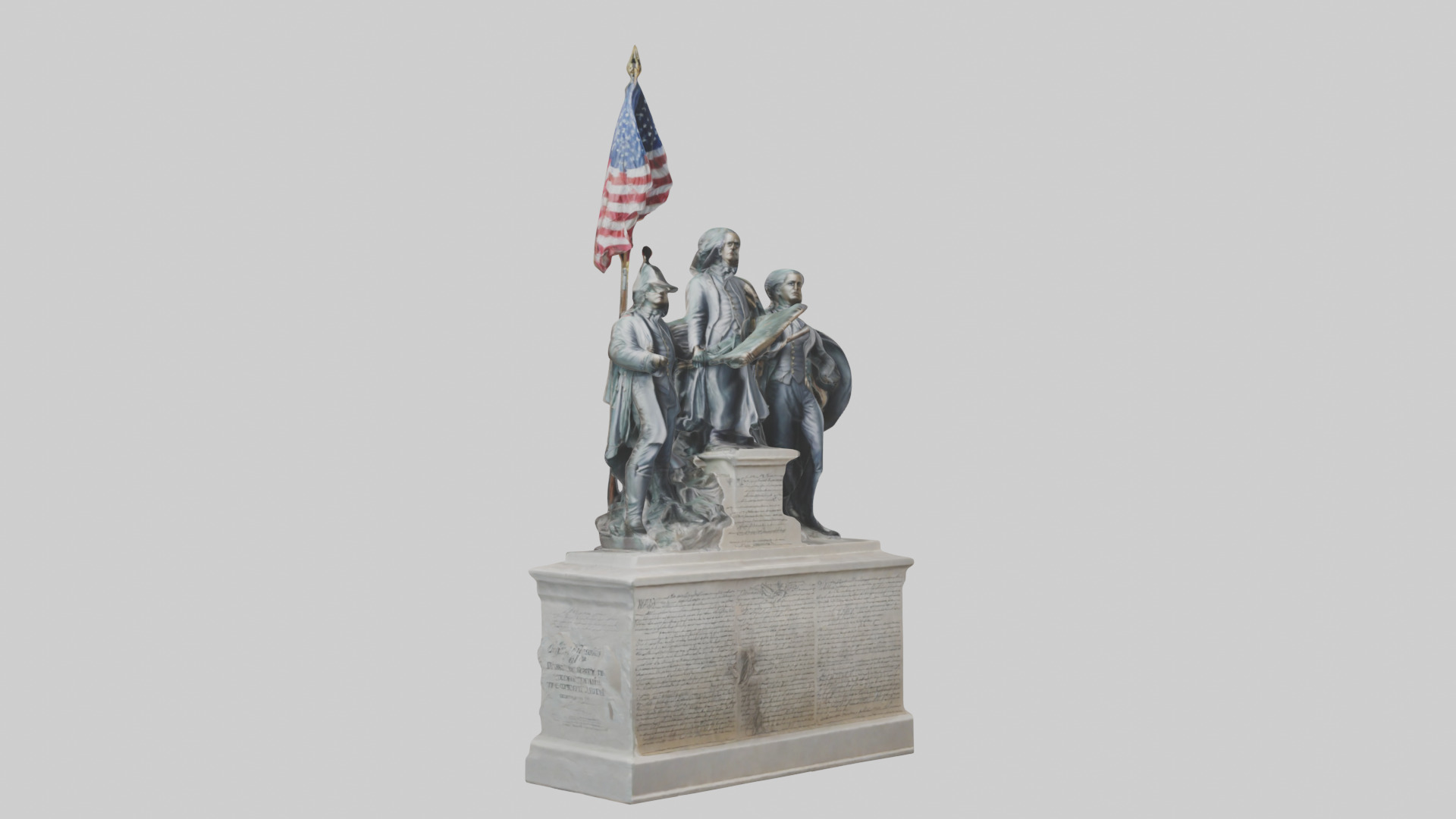 Defenders of the Constitution statue model Low-poly 3D model_16