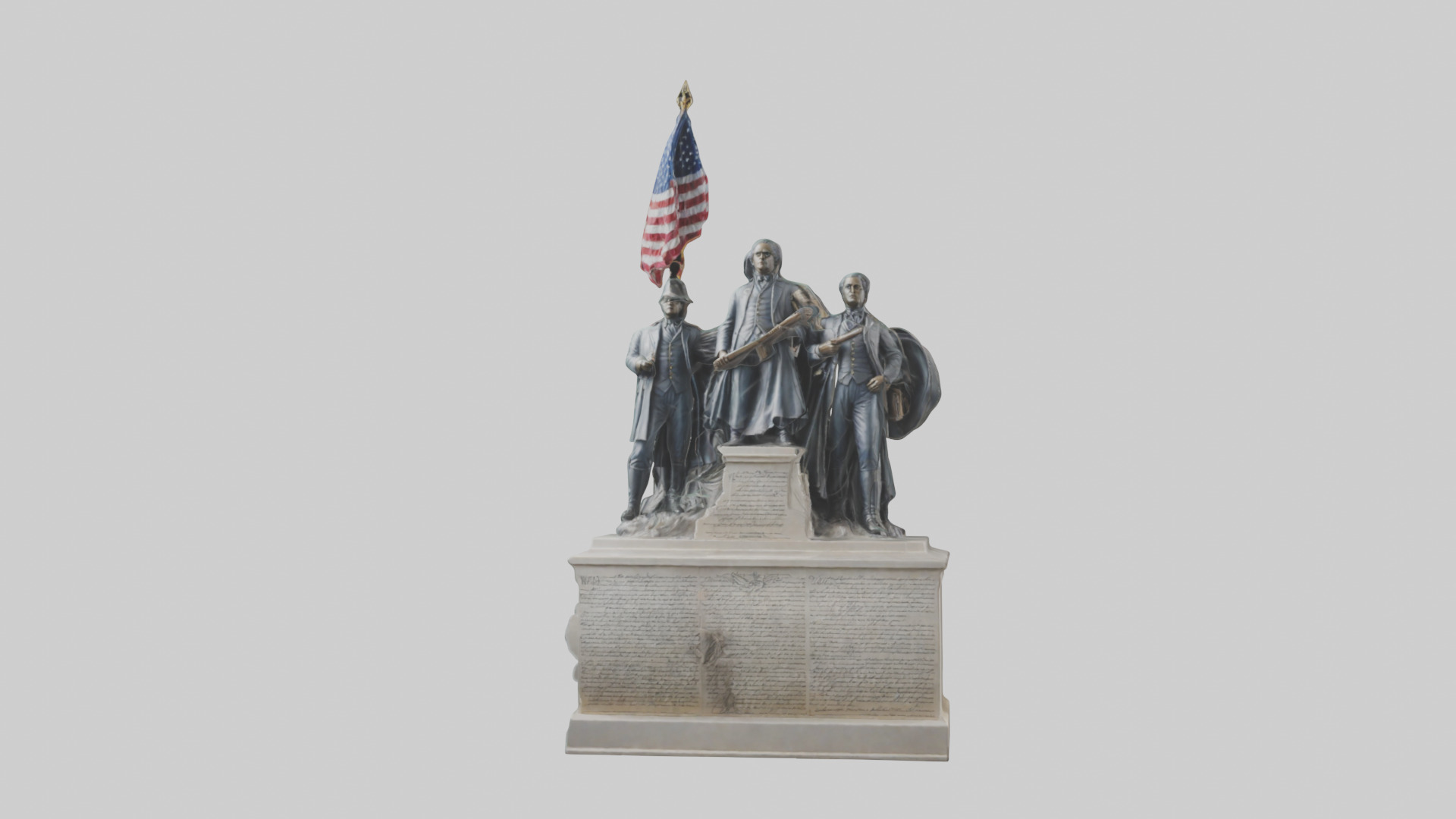 Defenders of the Constitution statue model Low-poly 3D model_14