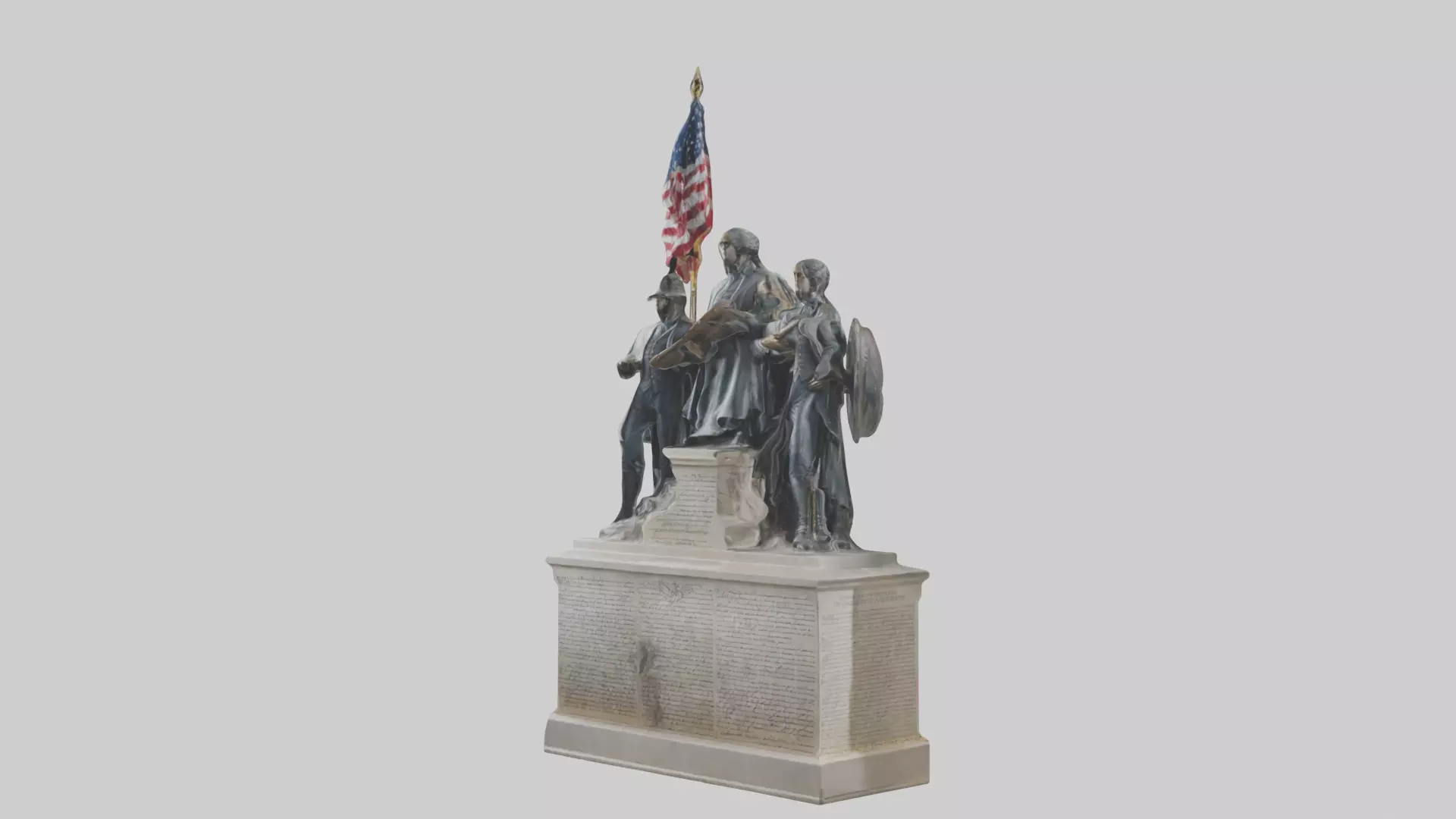 Defenders of the Constitution statue model Low-poly 3D model_0