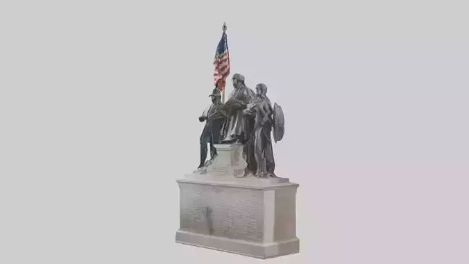Defenders of the Constitution statue model Low-poly 3D model