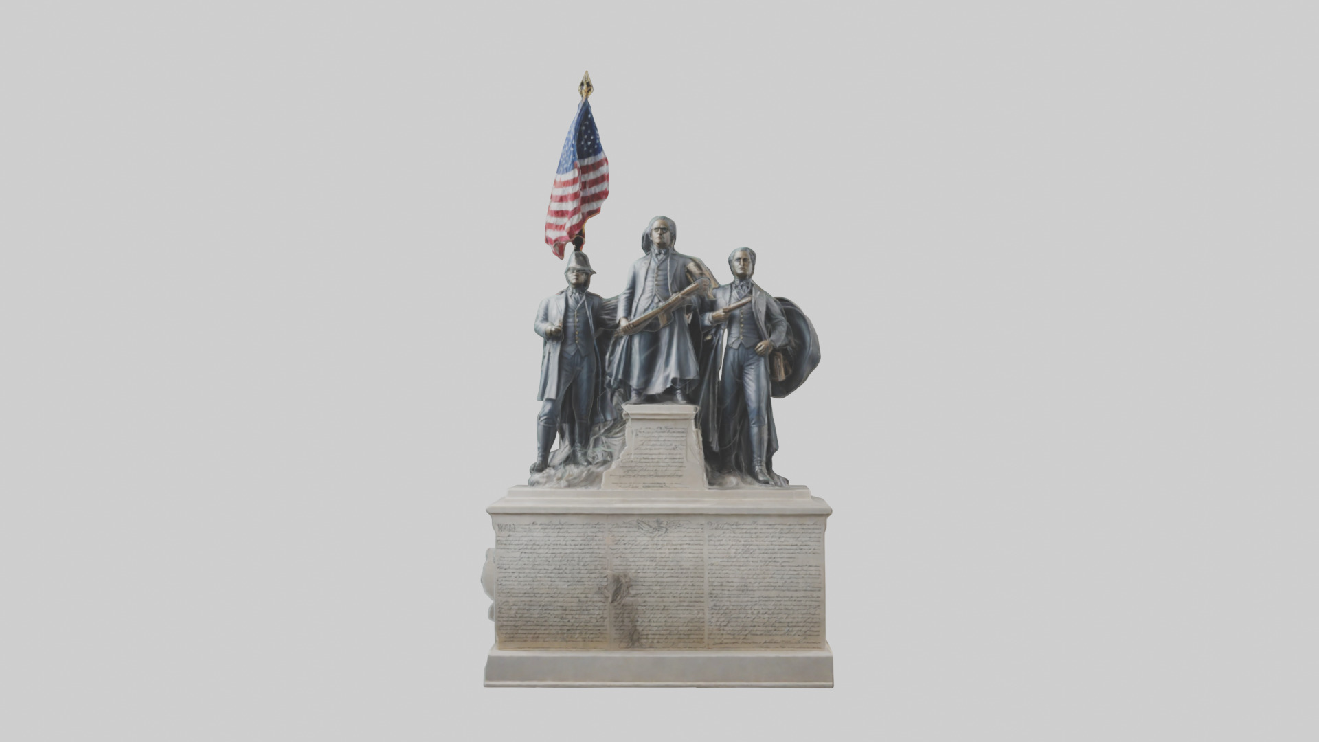 Defenders of the Constitution statue model Low-poly 3D model_11