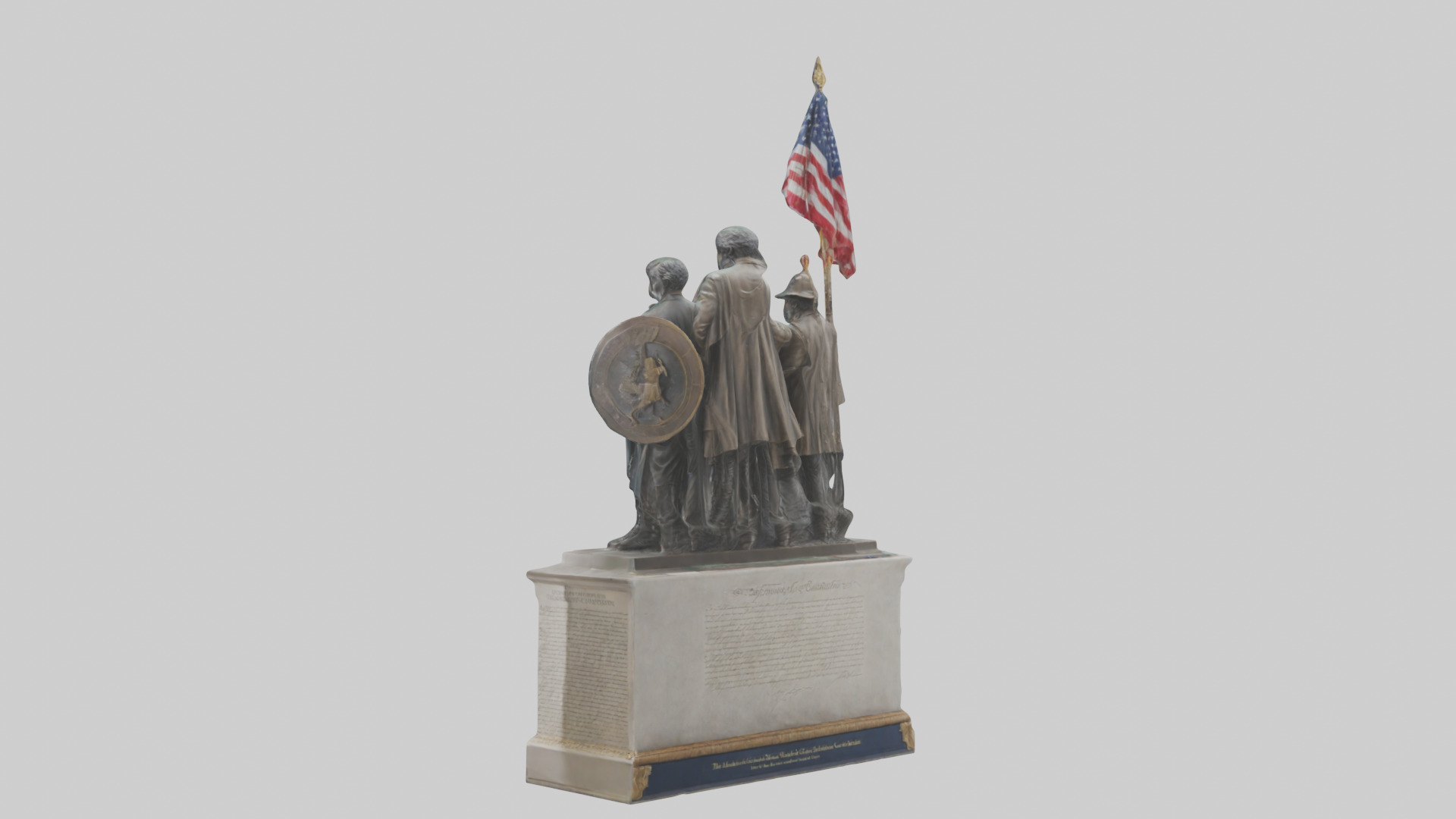 Defenders of the Constitution statue model Low-poly 3D model_4