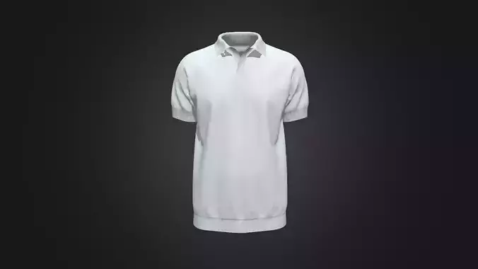 Men Short Sleeve Polo Without Button In Low Poly