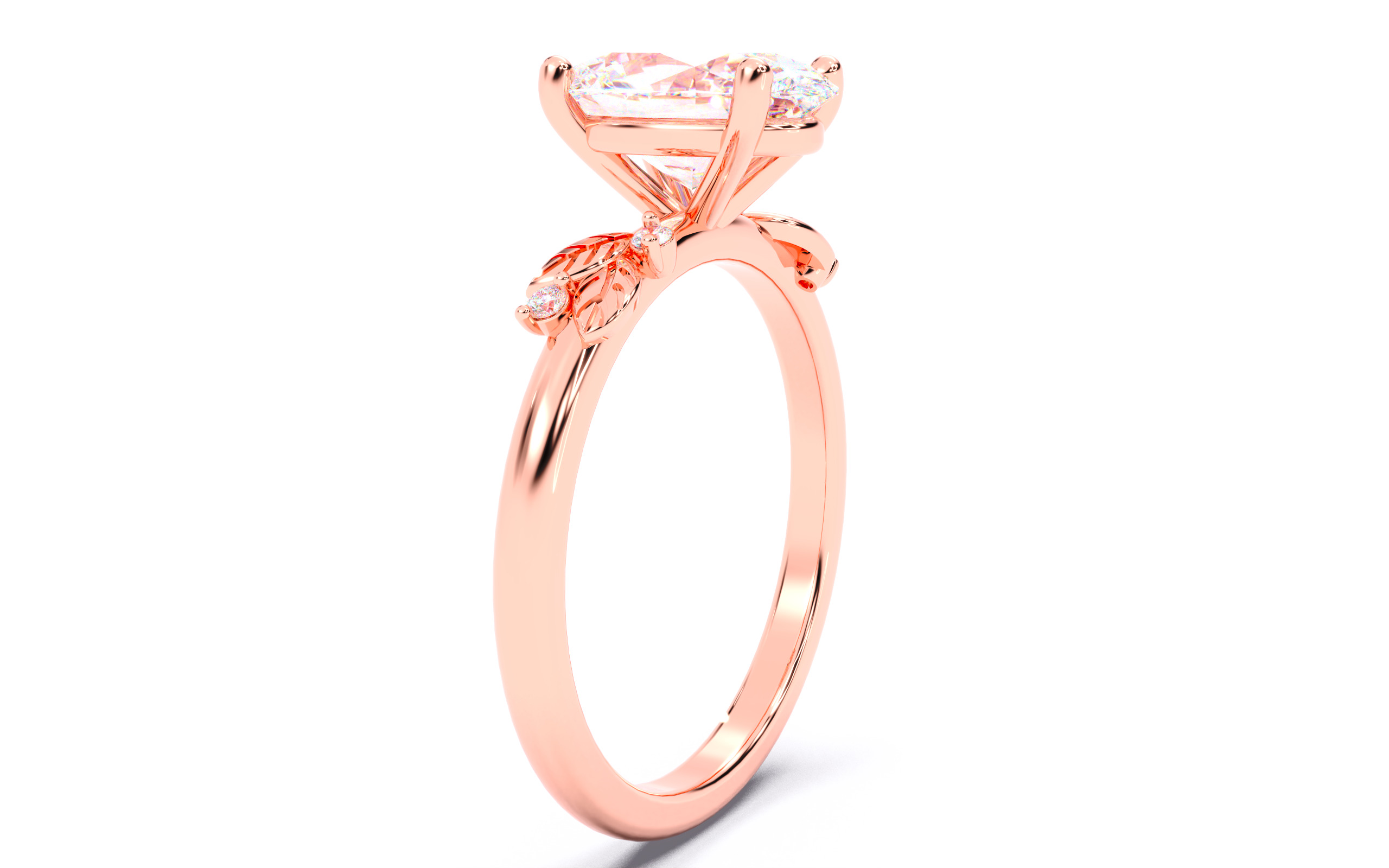 Oval Diamond Solitaire Ring 3D print model 3D print model_11
