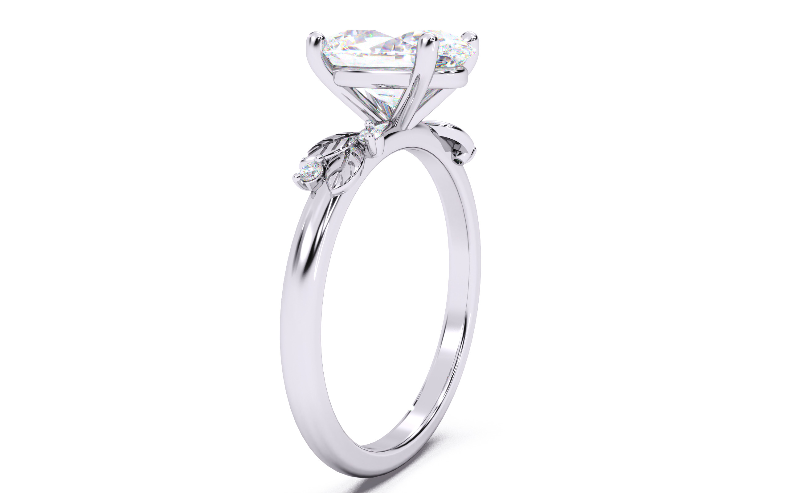 Oval Diamond Solitaire Ring 3D print model 3D print model_15