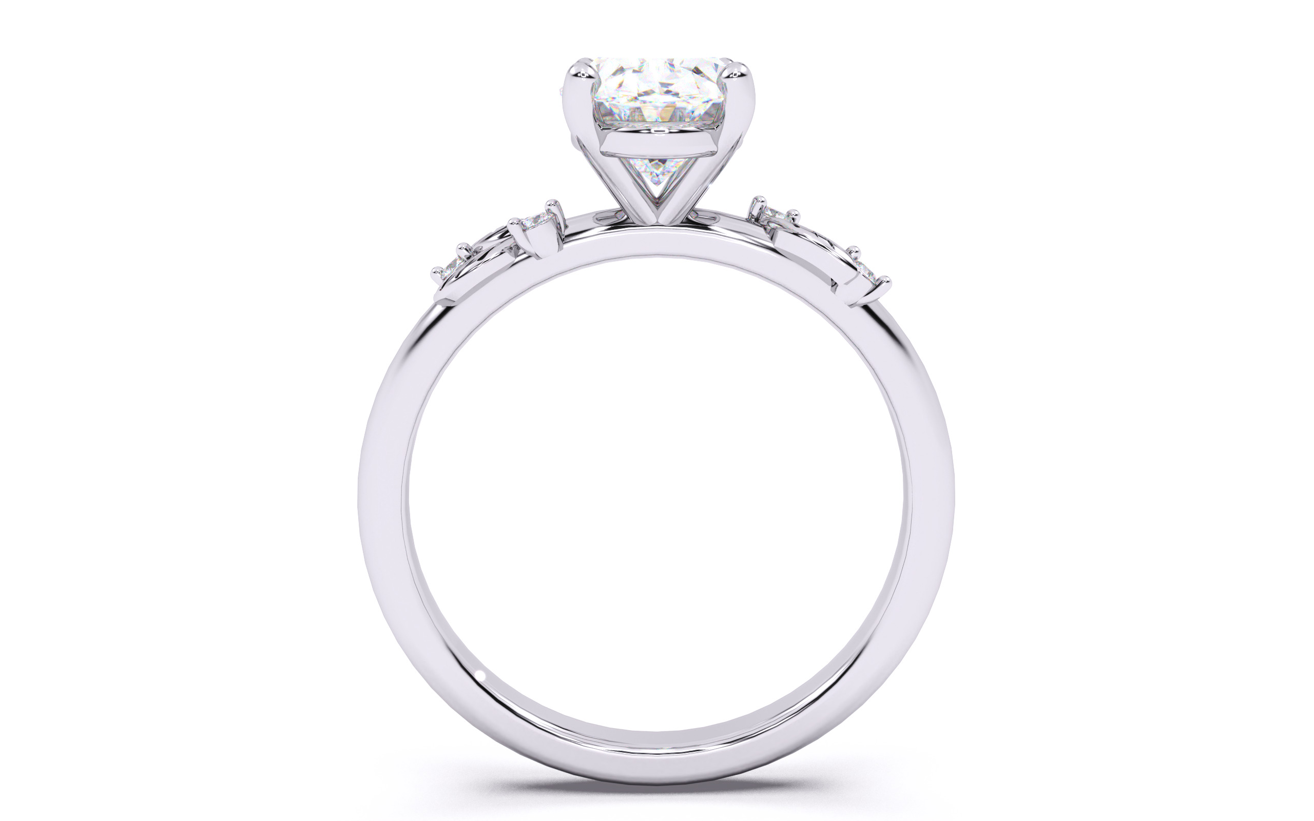 Oval Diamond Solitaire Ring 3D print model 3D print model_23