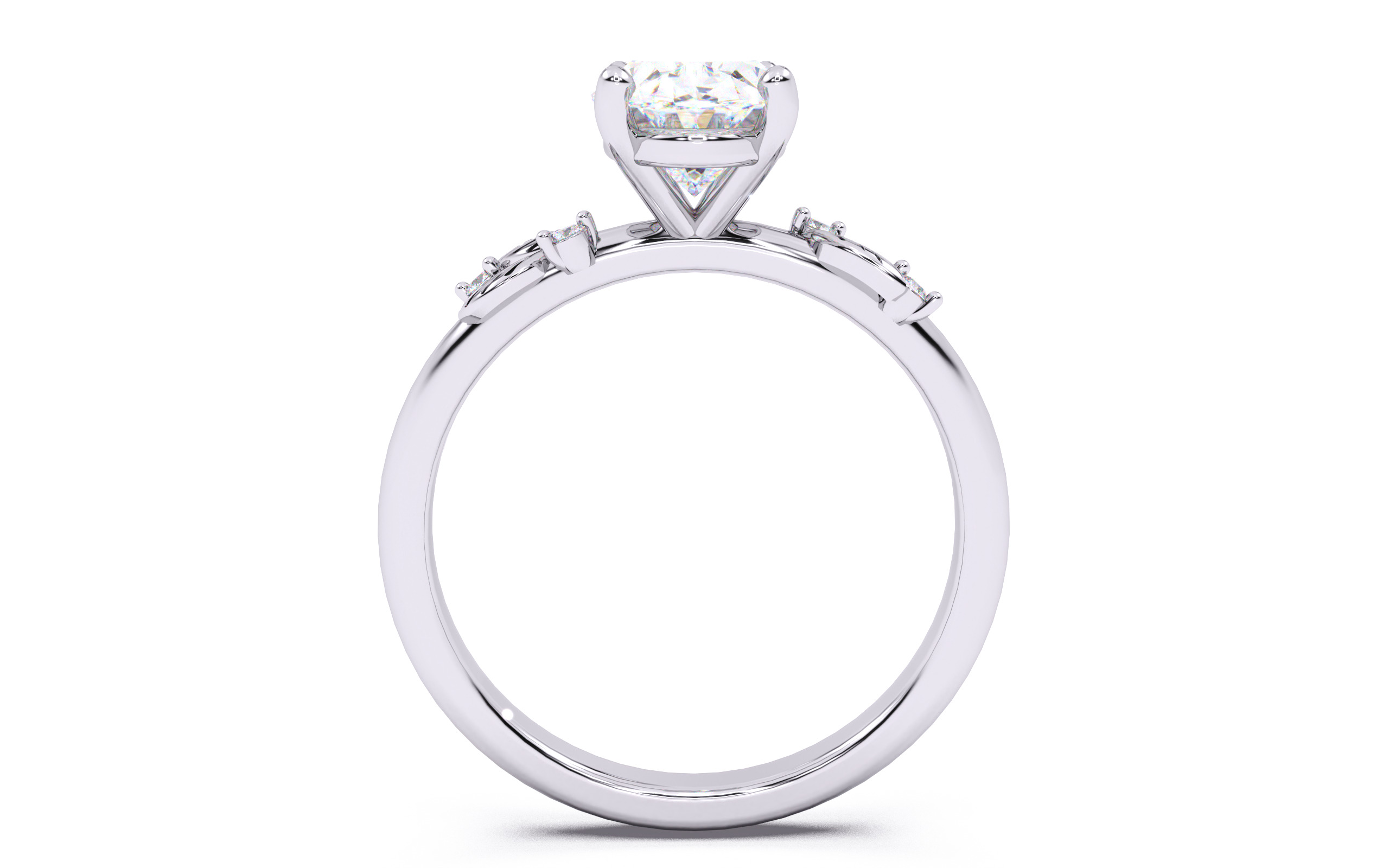 Oval Diamond Solitaire Ring 3D print model 3D print model_3