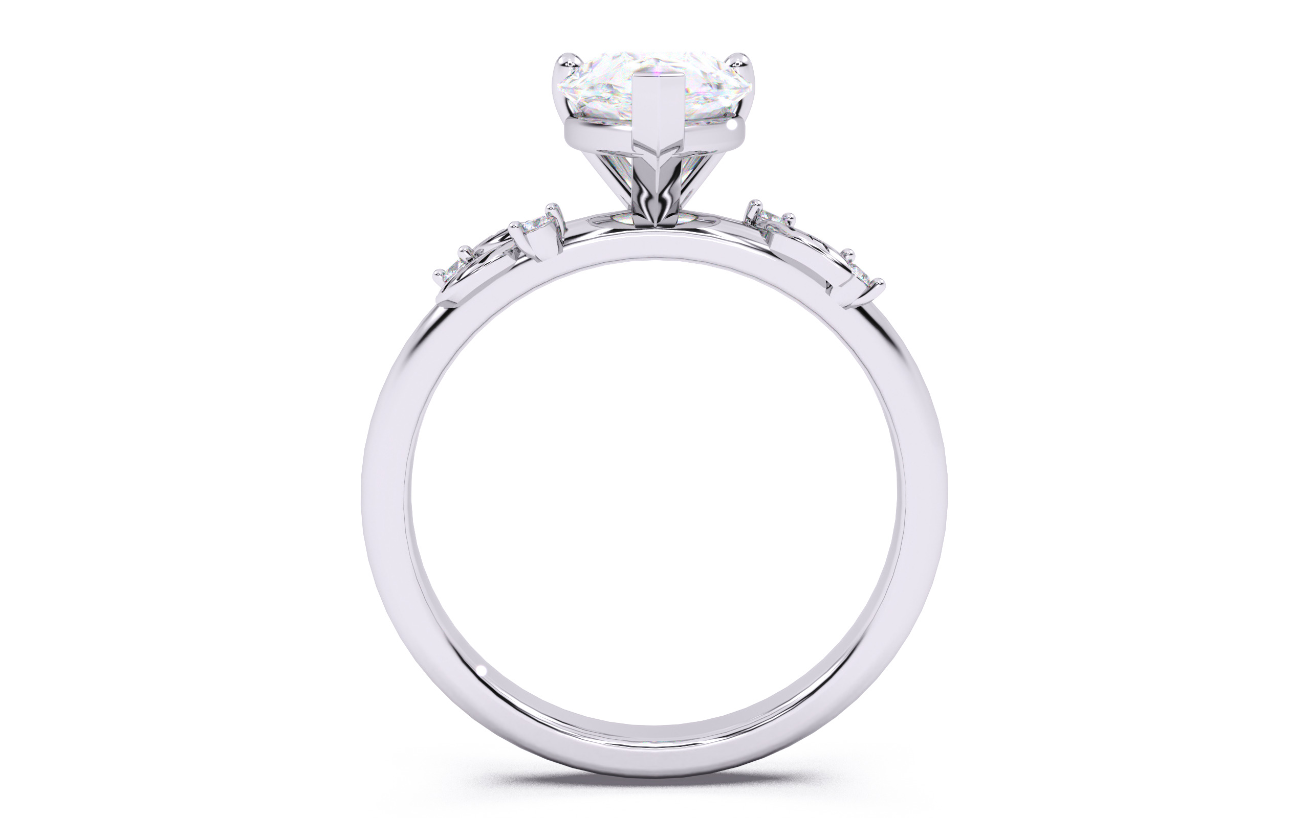 Pear Diamond Solitaire Ring 3D print model 3D print model_3