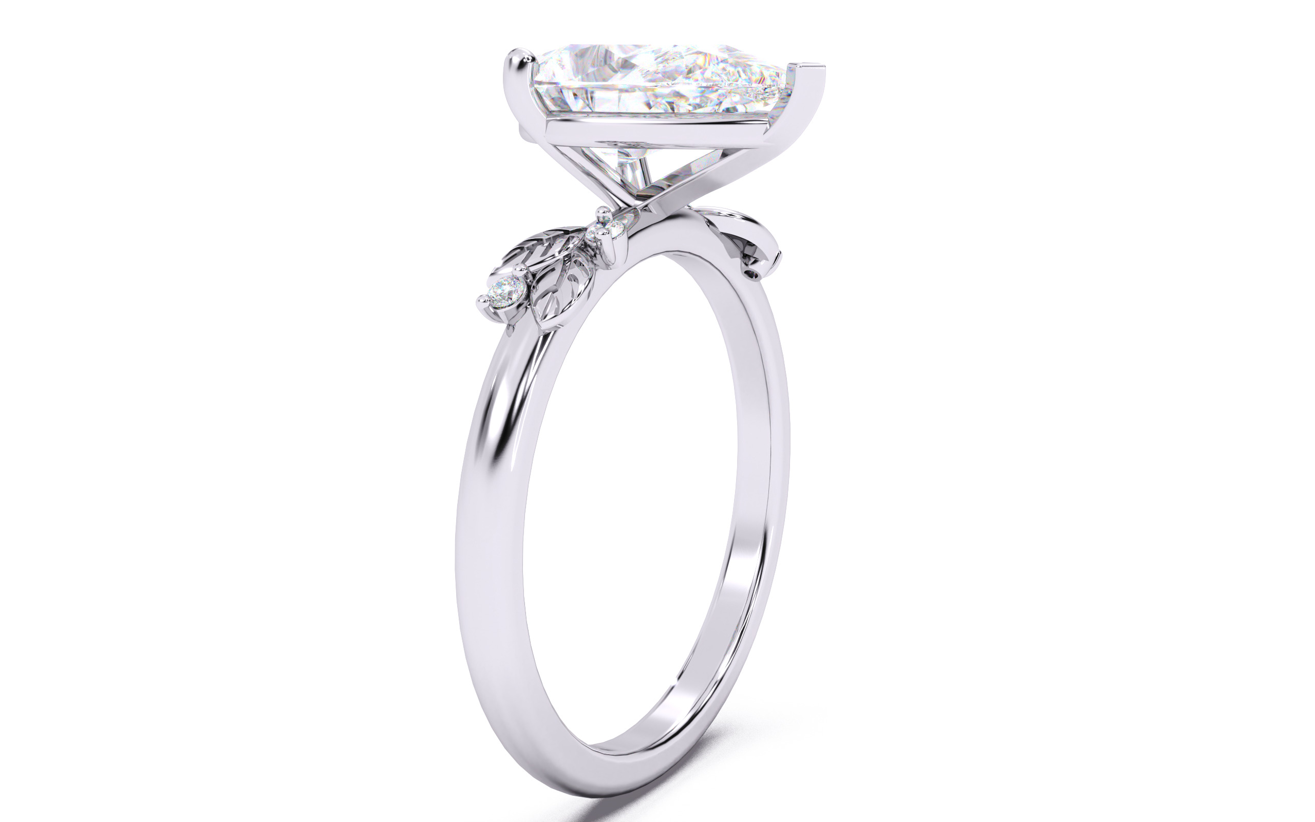 Pear Diamond Solitaire Ring 3D print model 3D print model_16