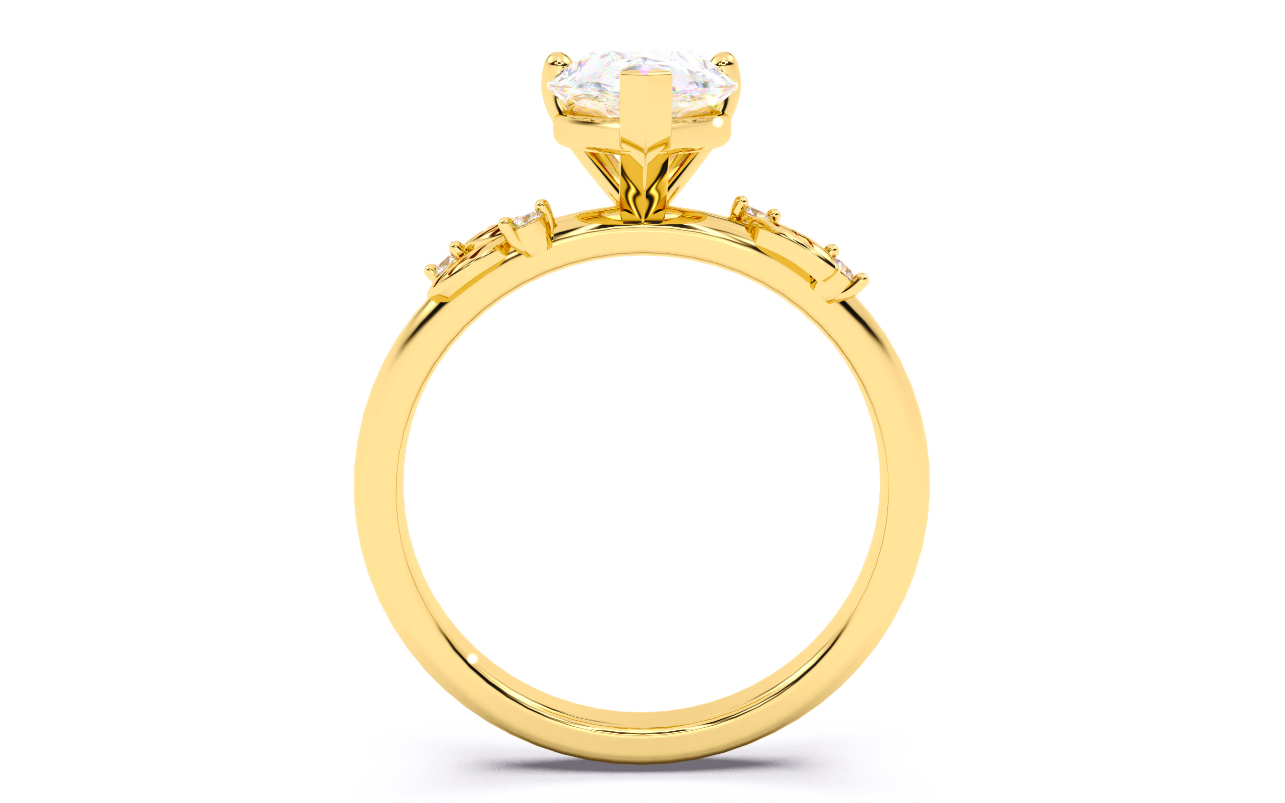 Pear Diamond Solitaire Ring 3D print model 3D print model_4