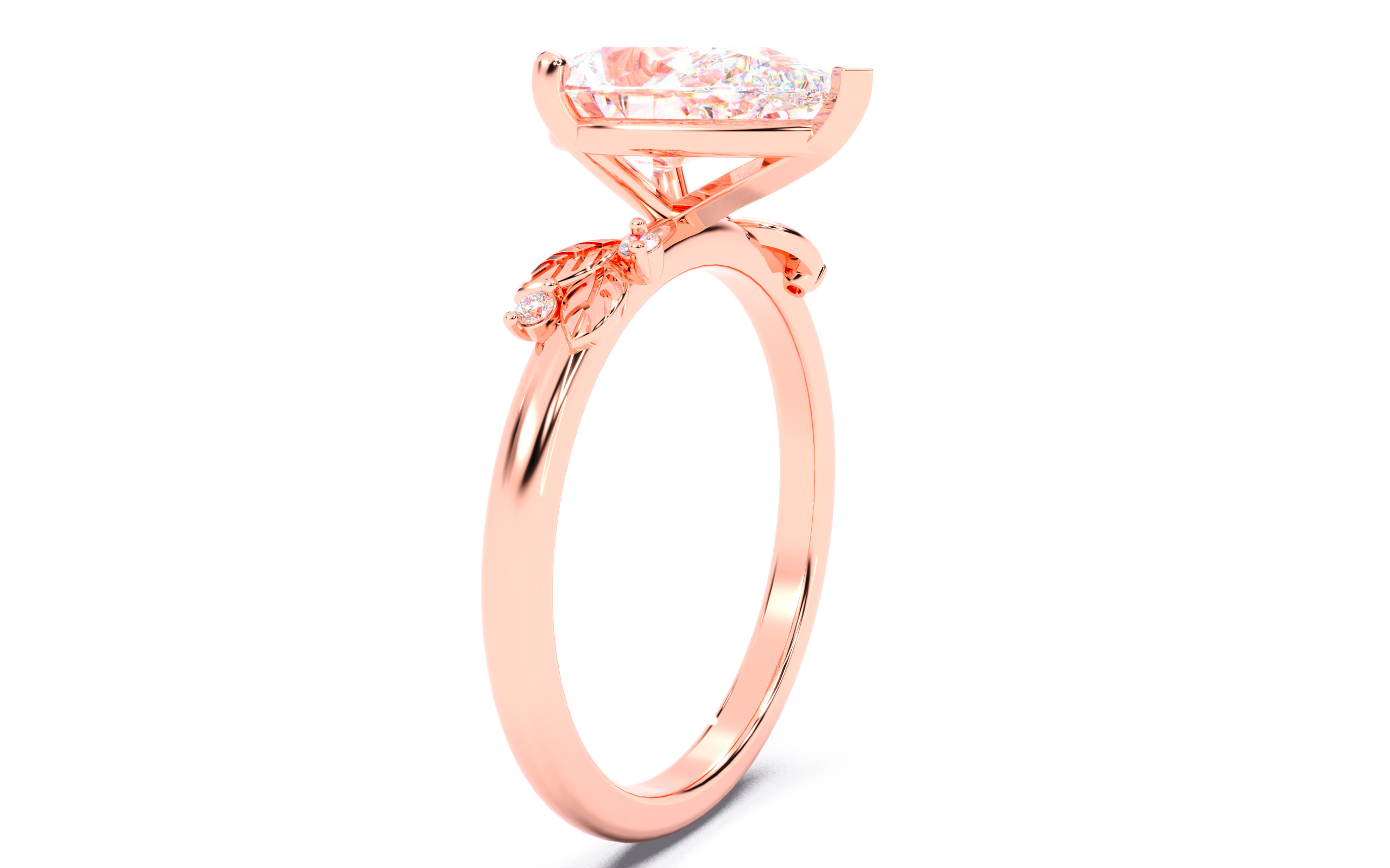 Pear Diamond Solitaire Ring 3D print model 3D print model_14
