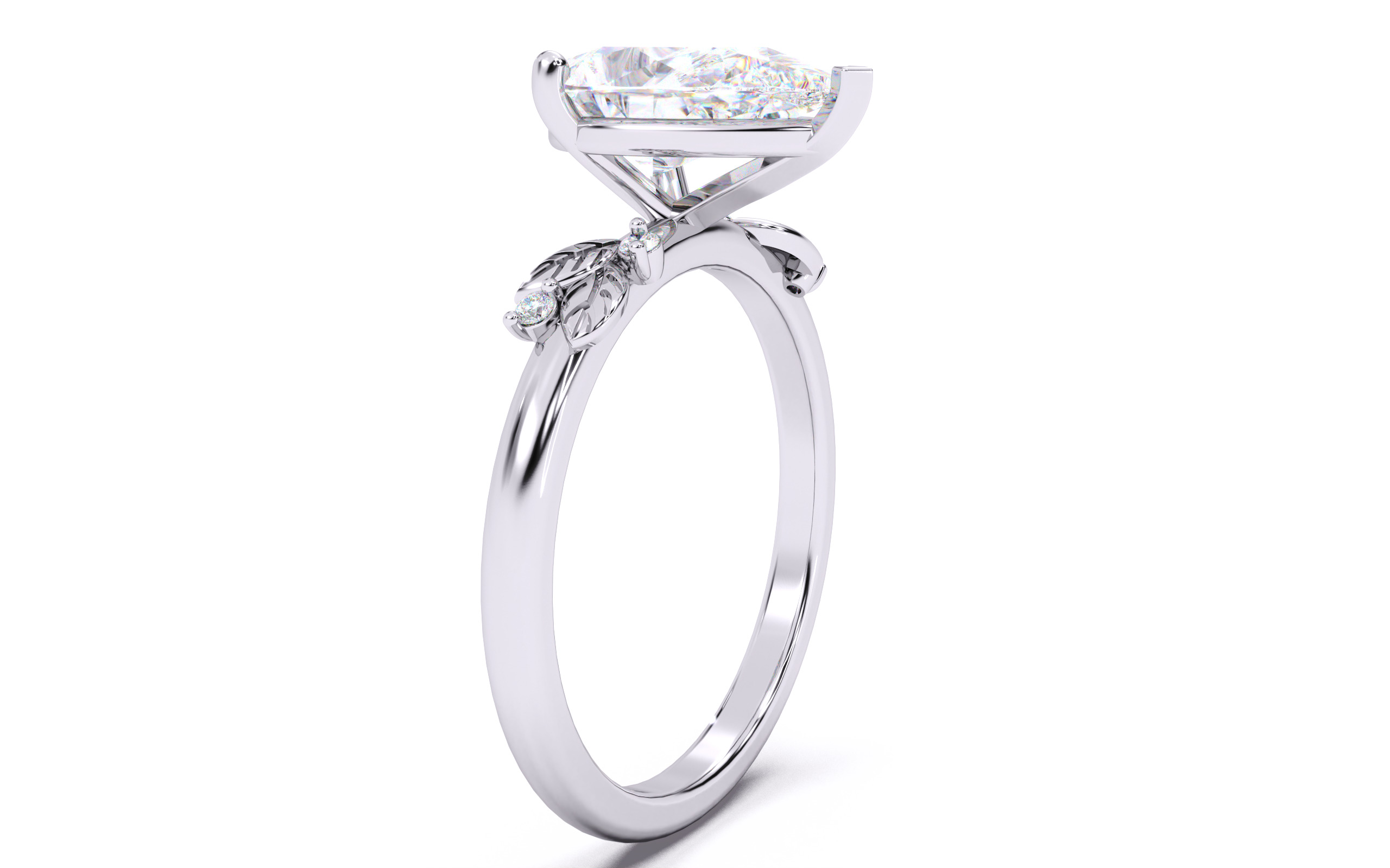 Pear Diamond Solitaire Ring 3D print model 3D print model_15