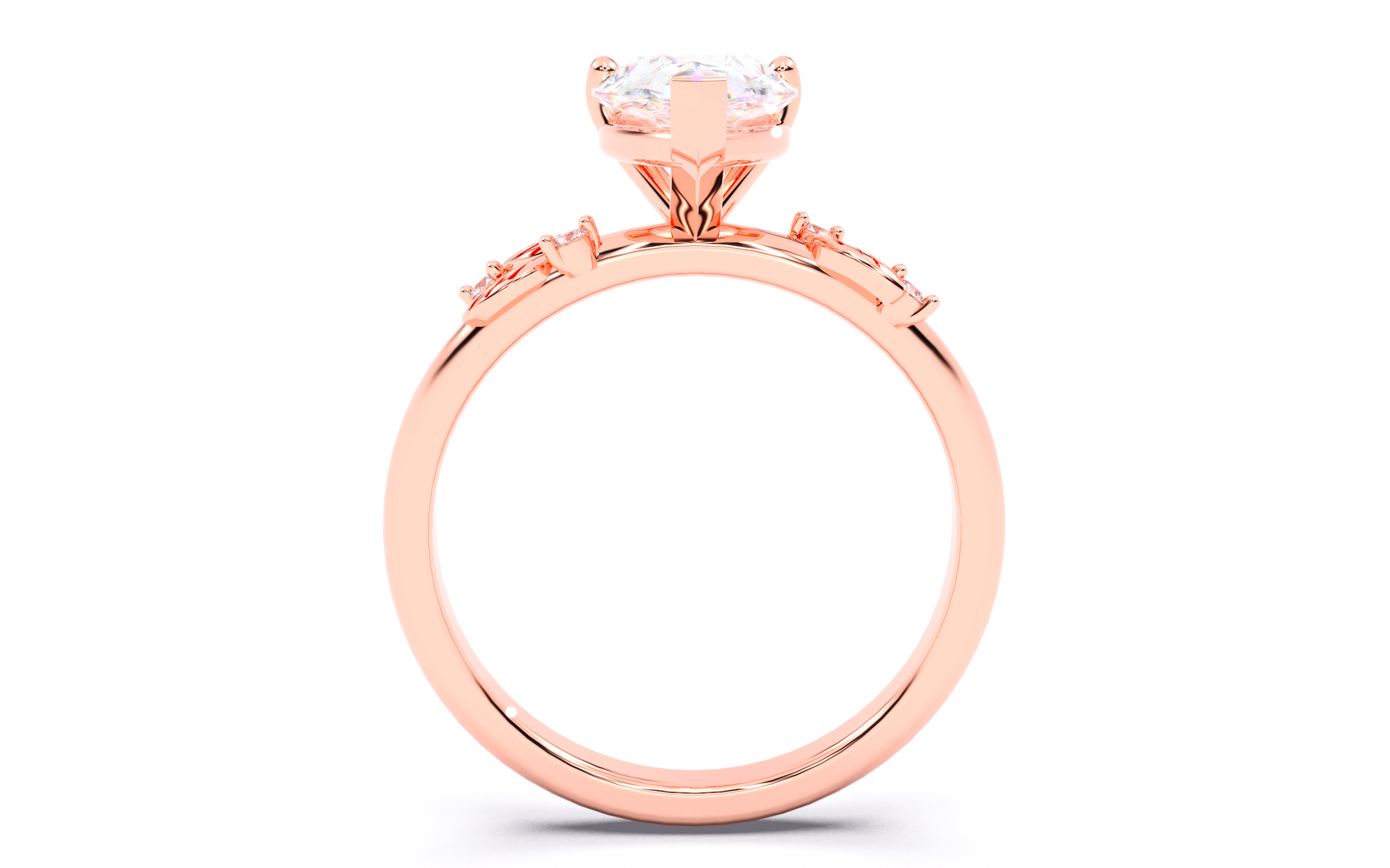 Pear Diamond Solitaire Ring 3D print model 3D print model_22