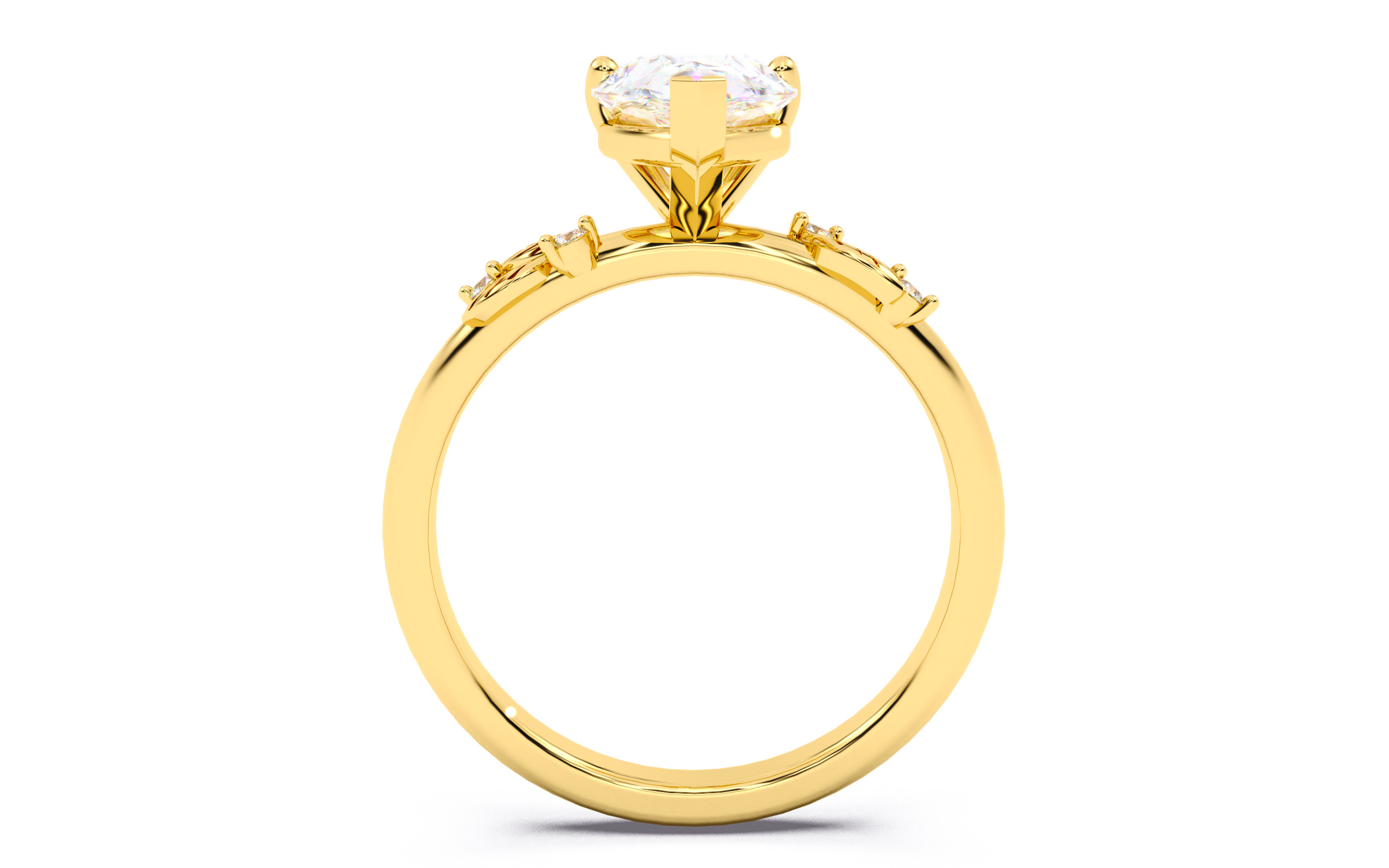 Pear Diamond Solitaire Ring 3D print model 3D print model_5