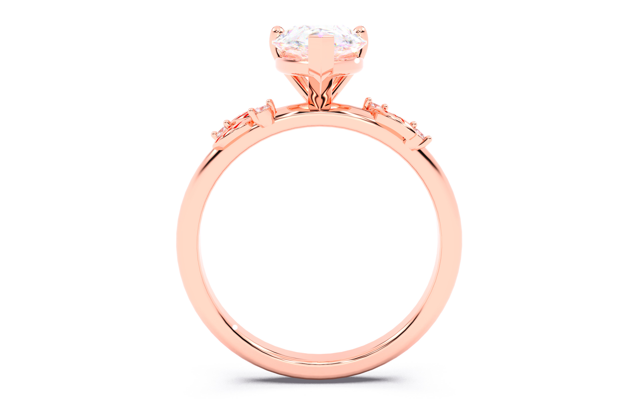 Pear Diamond Solitaire Ring 3D print model 3D print model_23