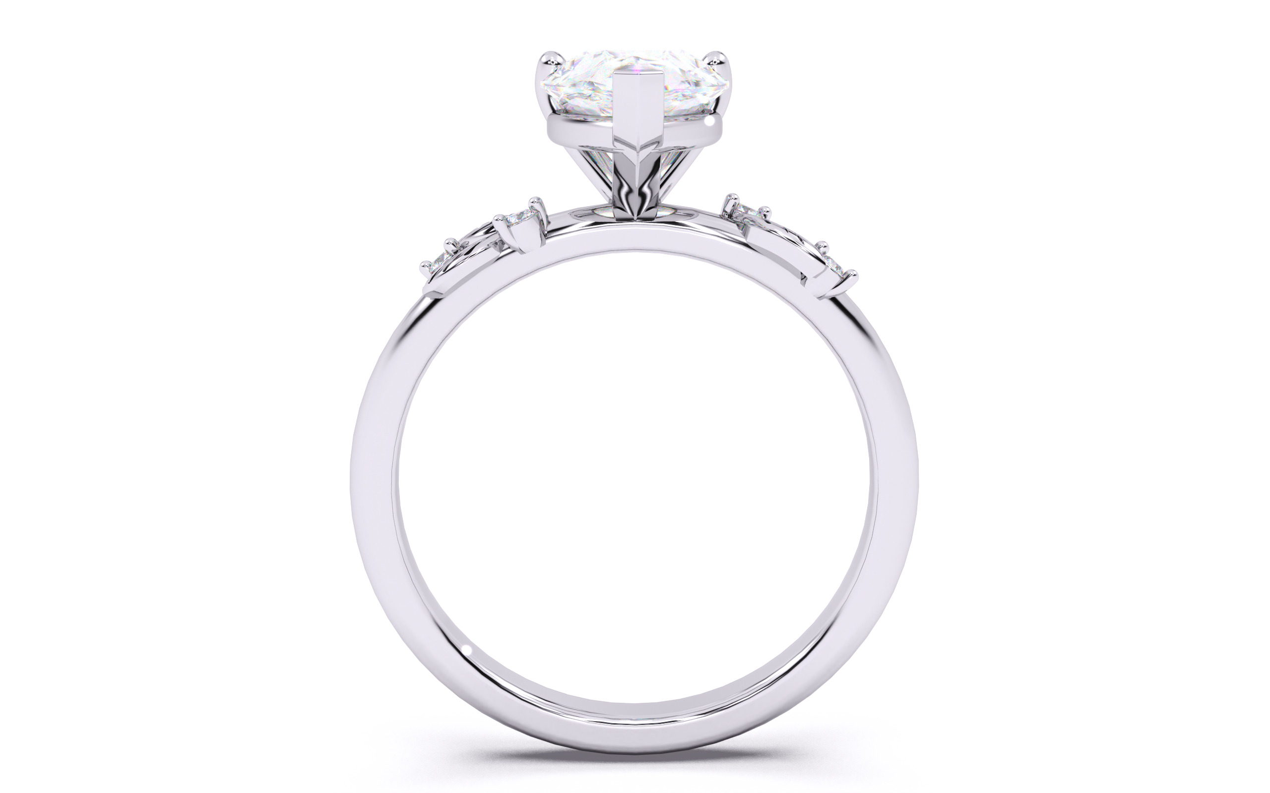Pear Diamond Solitaire Ring 3D print model 3D print model_24
