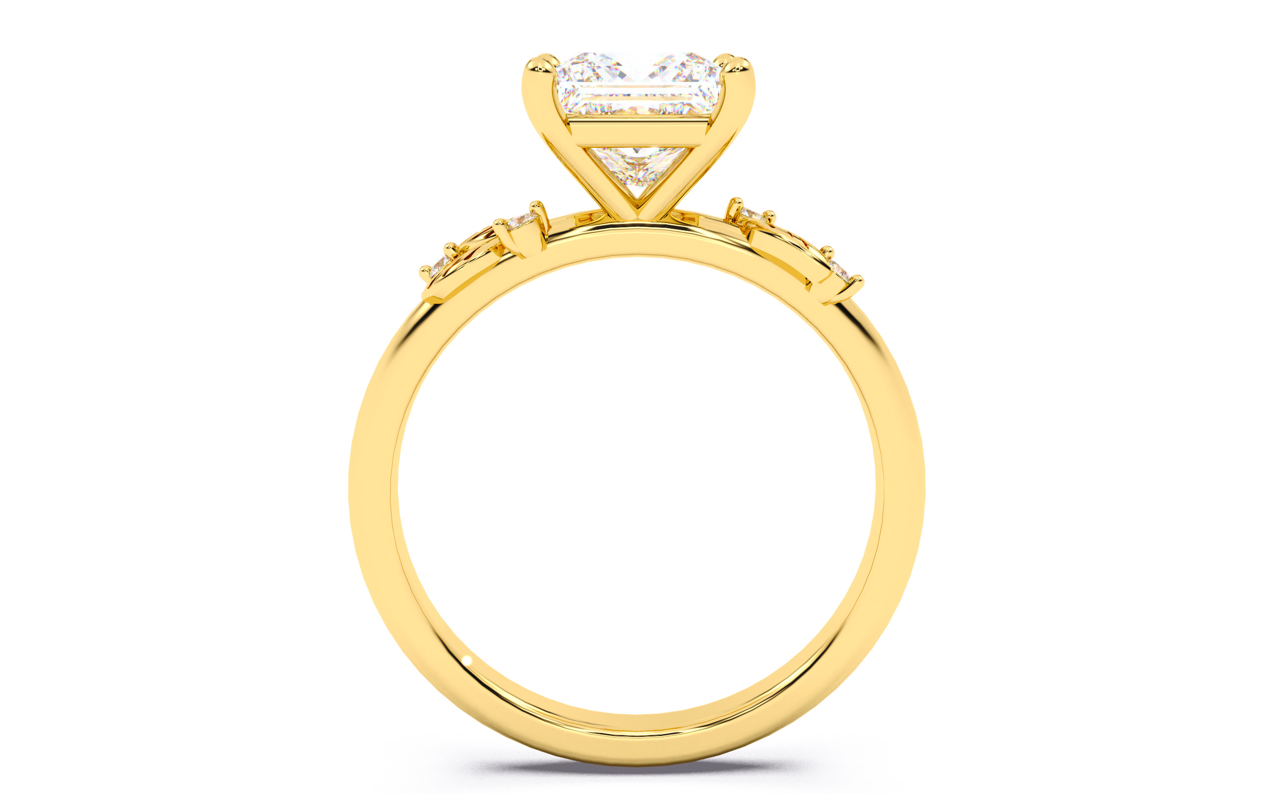 Princess Diamond Solitaire Ring 3D print model 3D print model_23