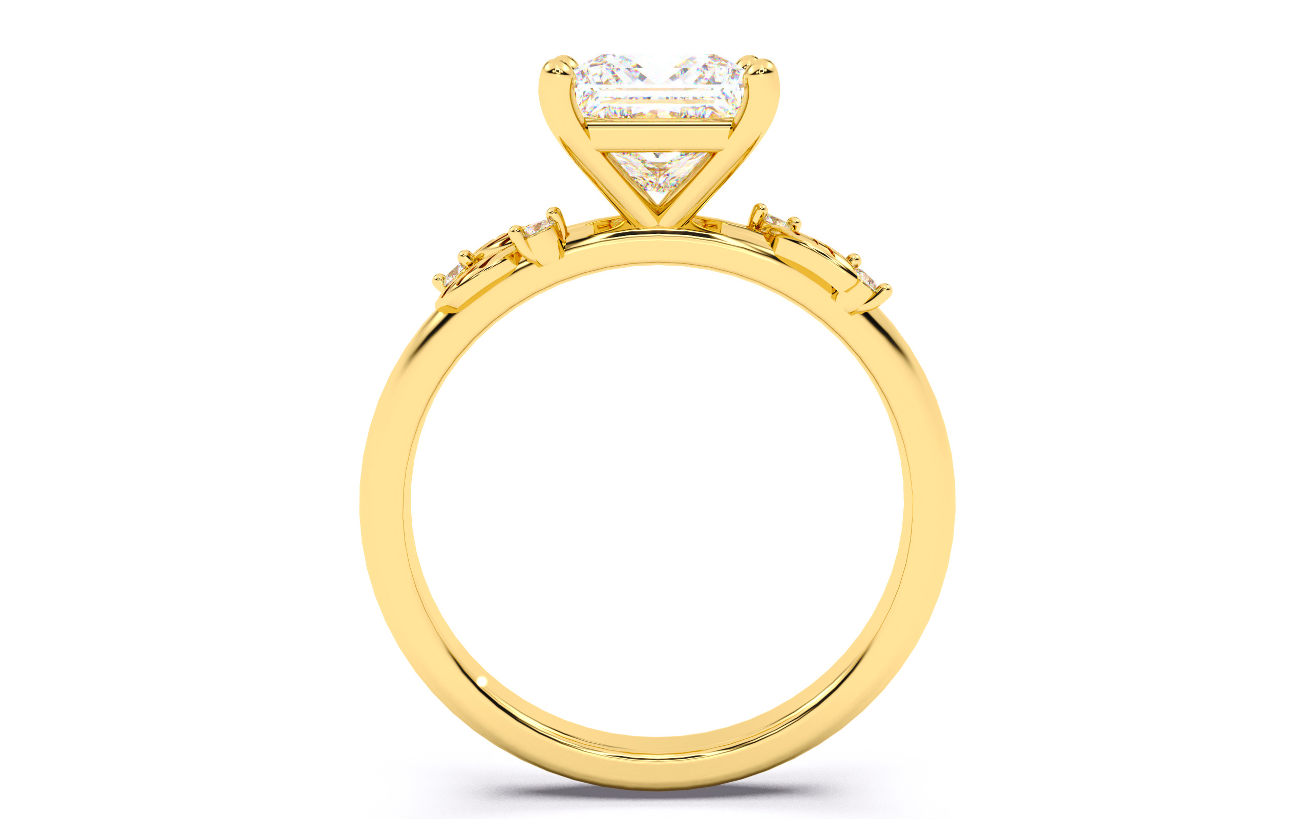 Princess Diamond Solitaire Ring 3D print model 3D print model_22