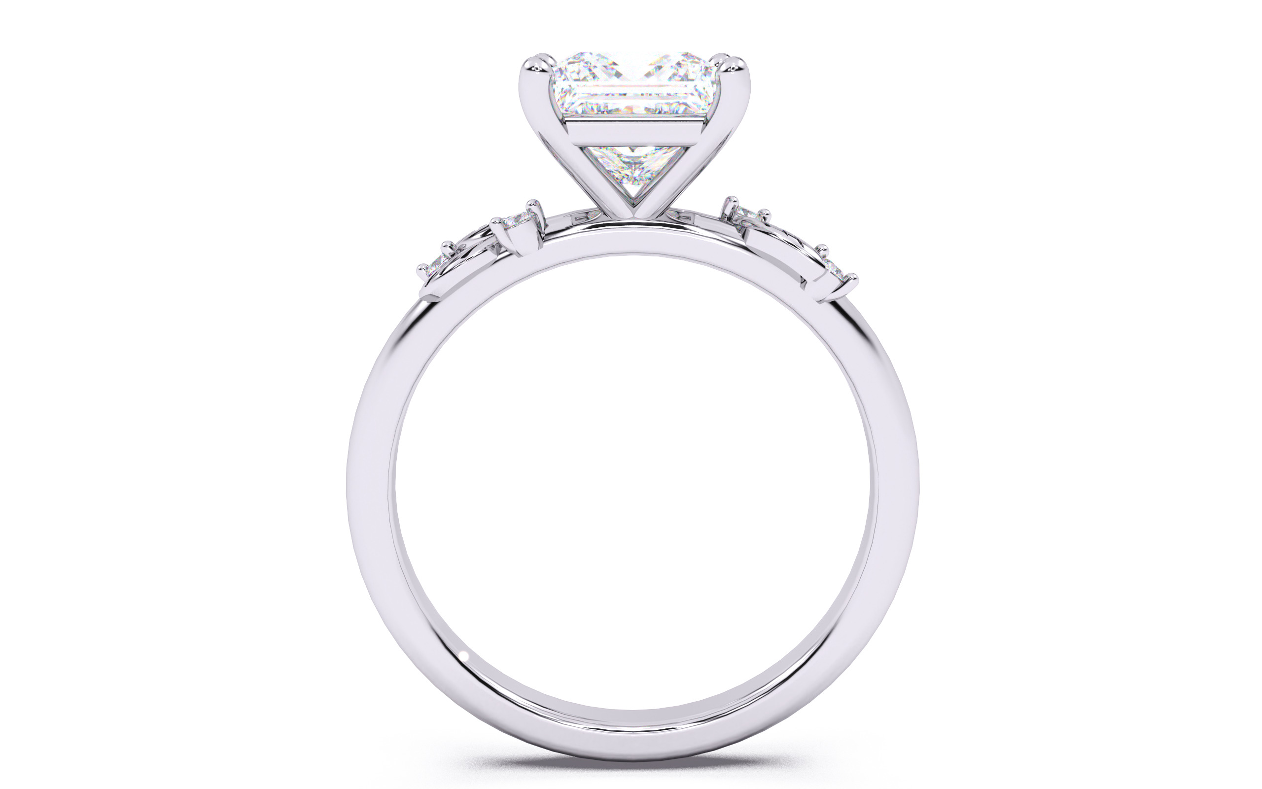 Princess Diamond Solitaire Ring 3D print model 3D print model_2