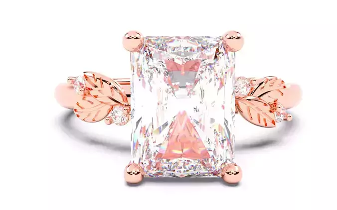 Radiant Diamond Solitaire Ring 3D print model 3D print model