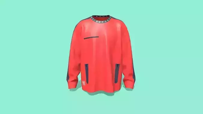 Men Sweatshirt - Red And Blue In Low Poly