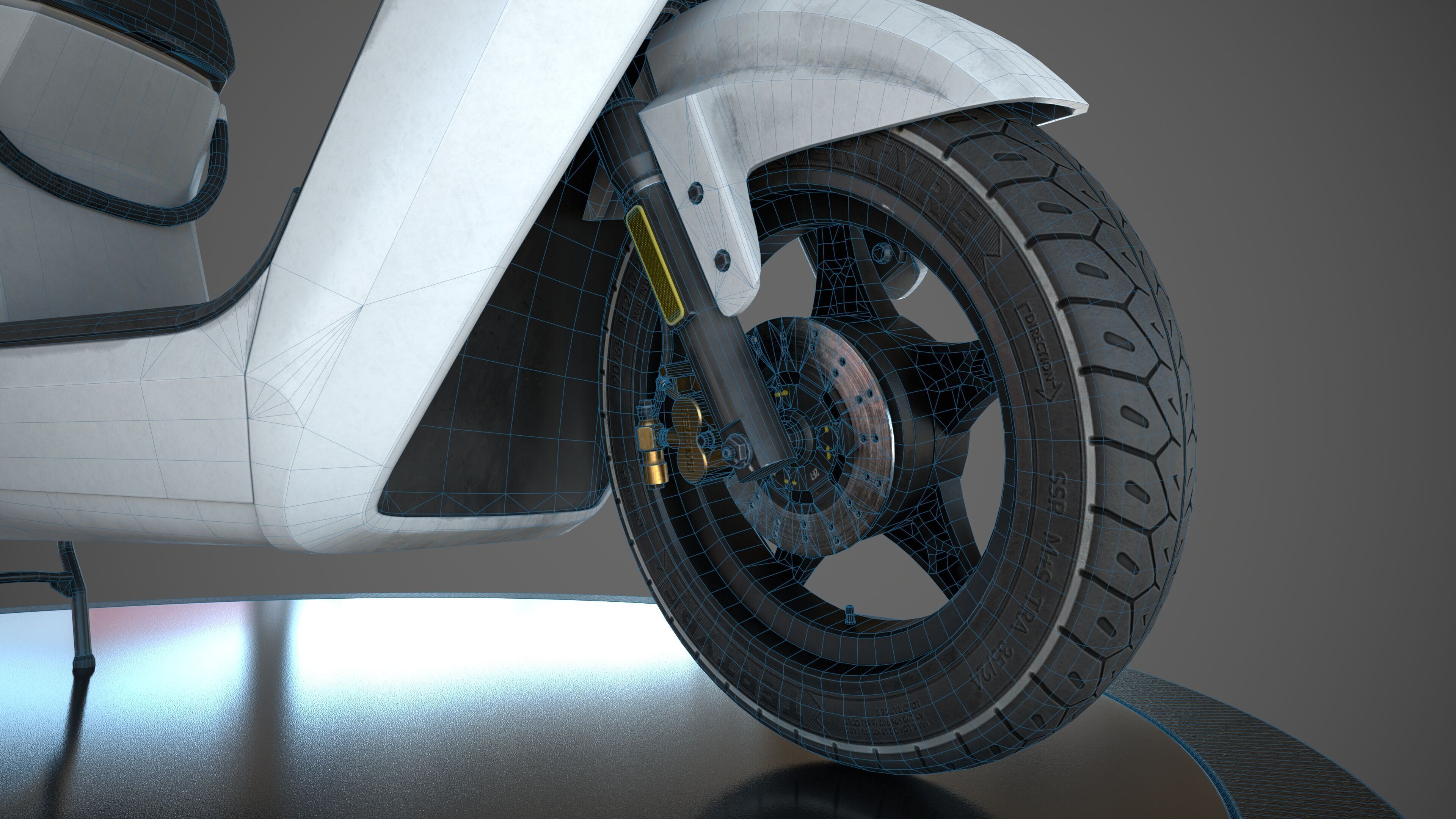 Electric Urban Scooter Low-poly 3D model_13