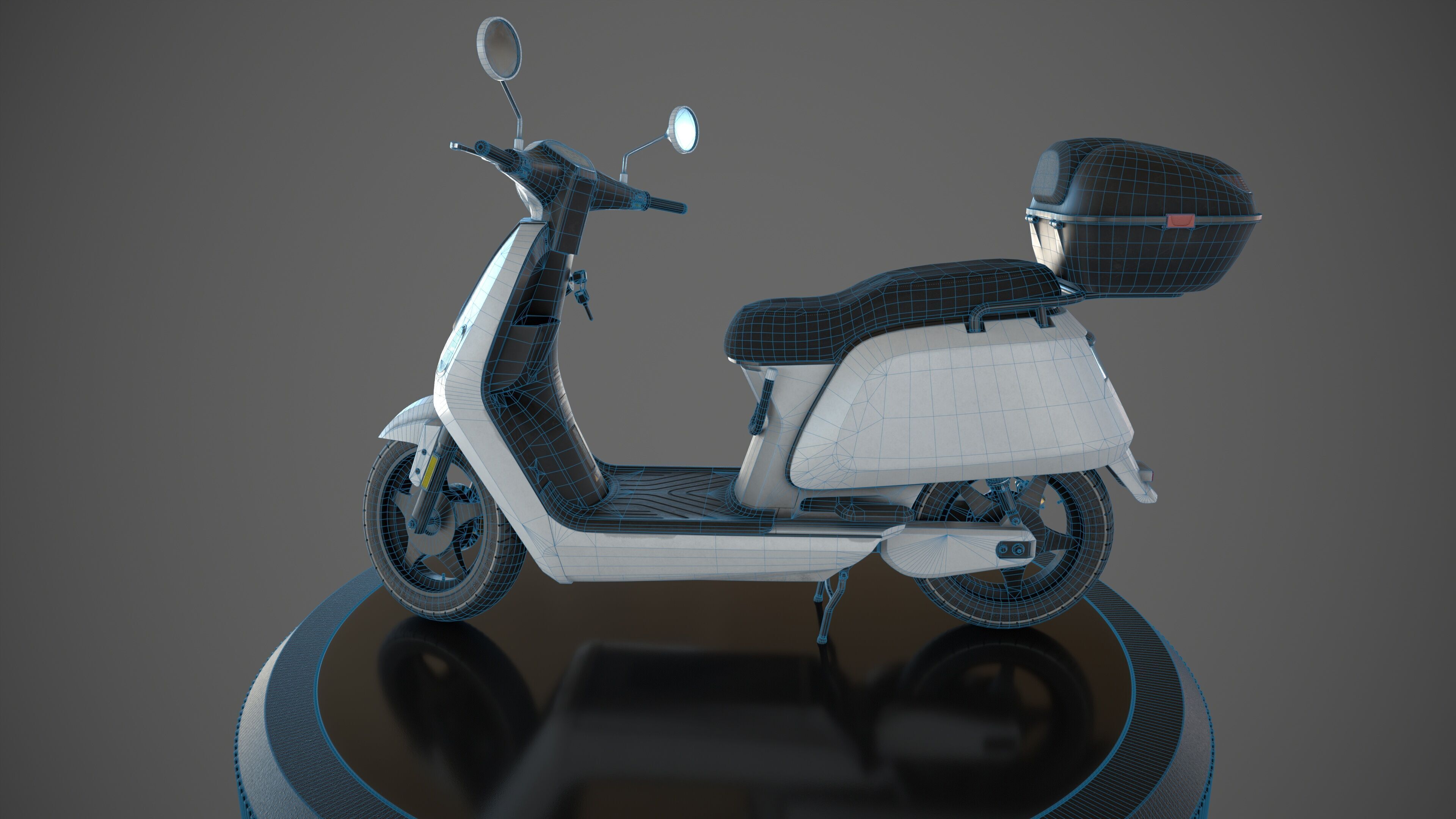 Electric Urban Scooter Low-poly 3D model_12