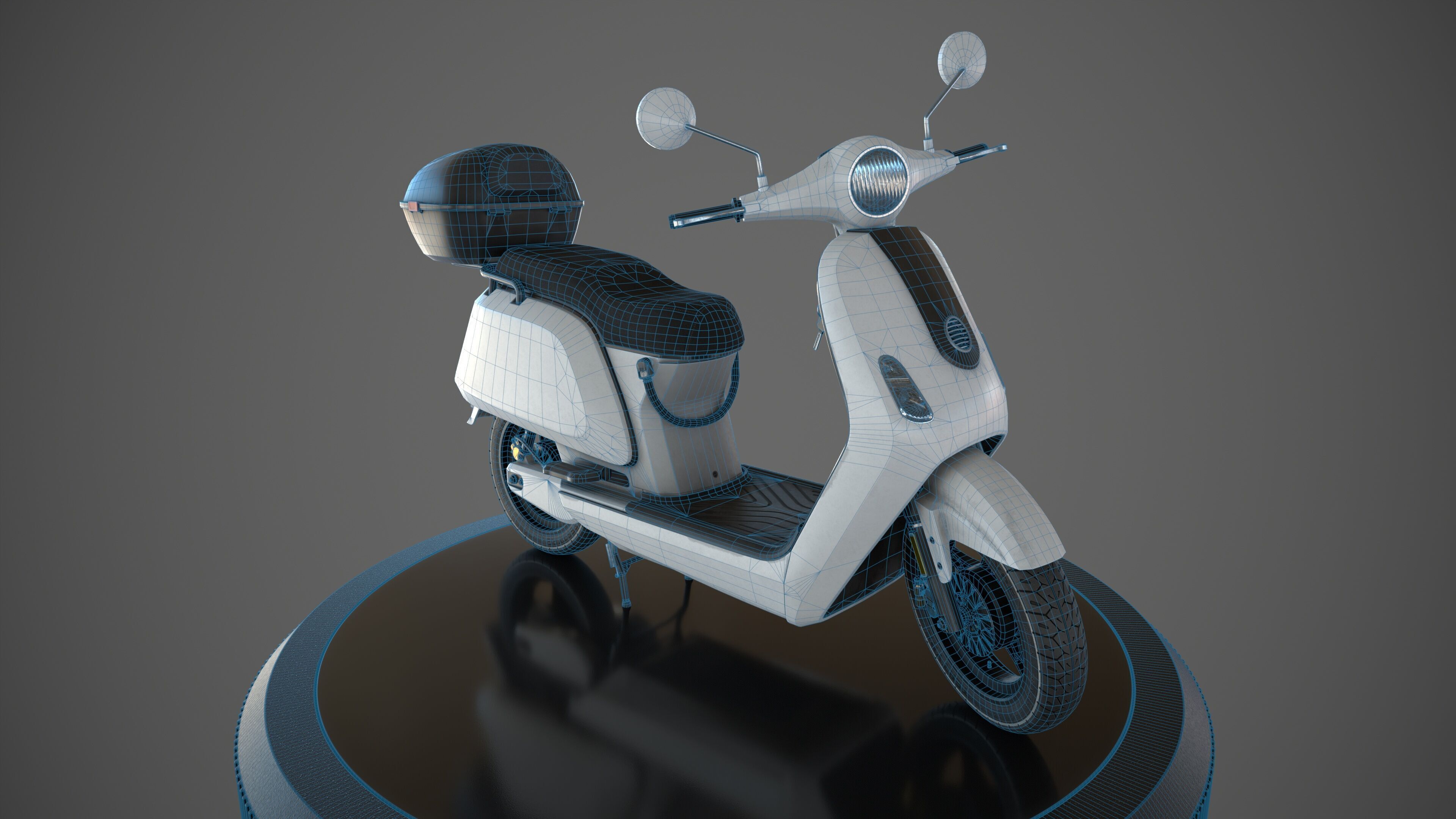 Electric Urban Scooter Low-poly 3D model_10