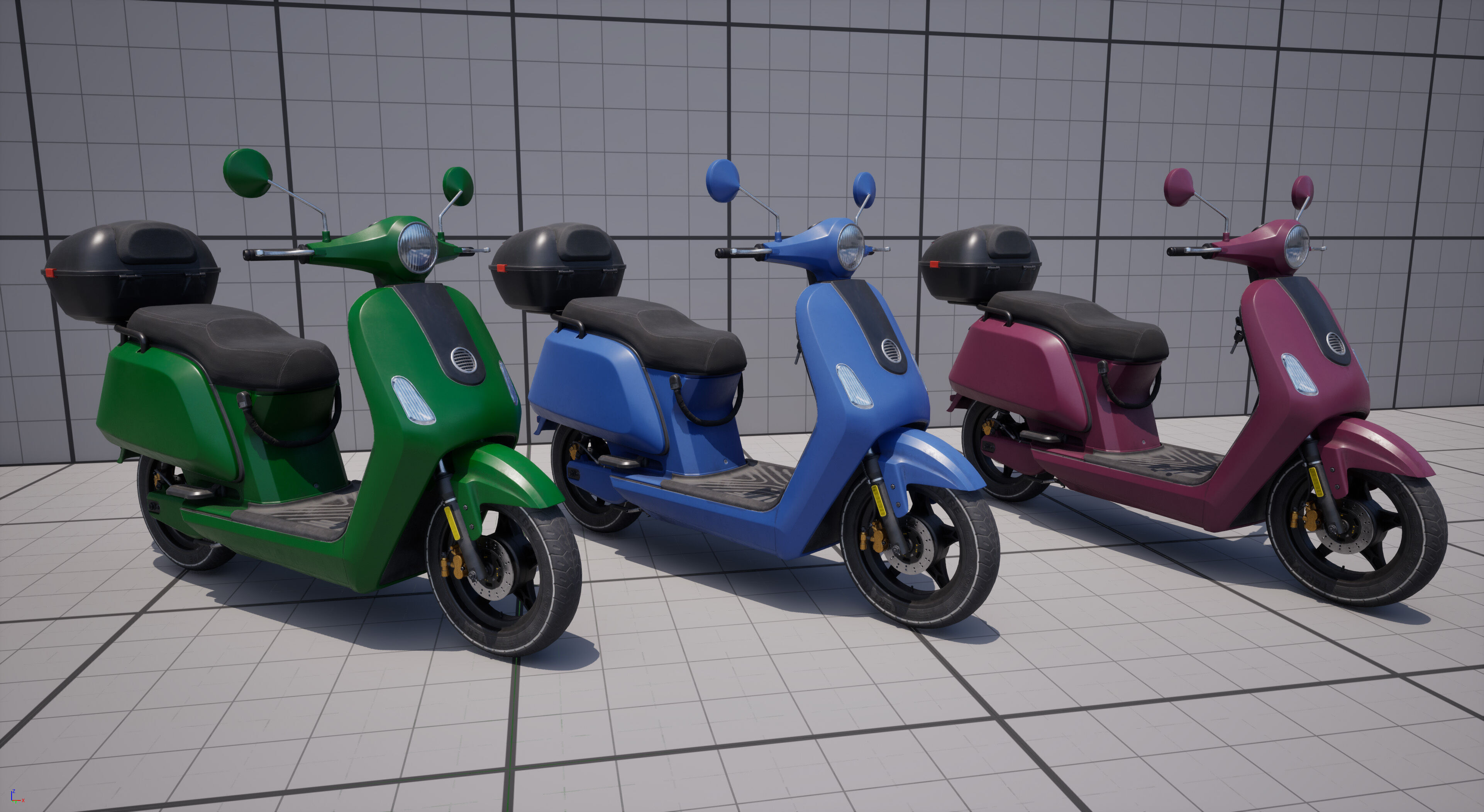 Electric Urban Scooter Low-poly 3D model_8