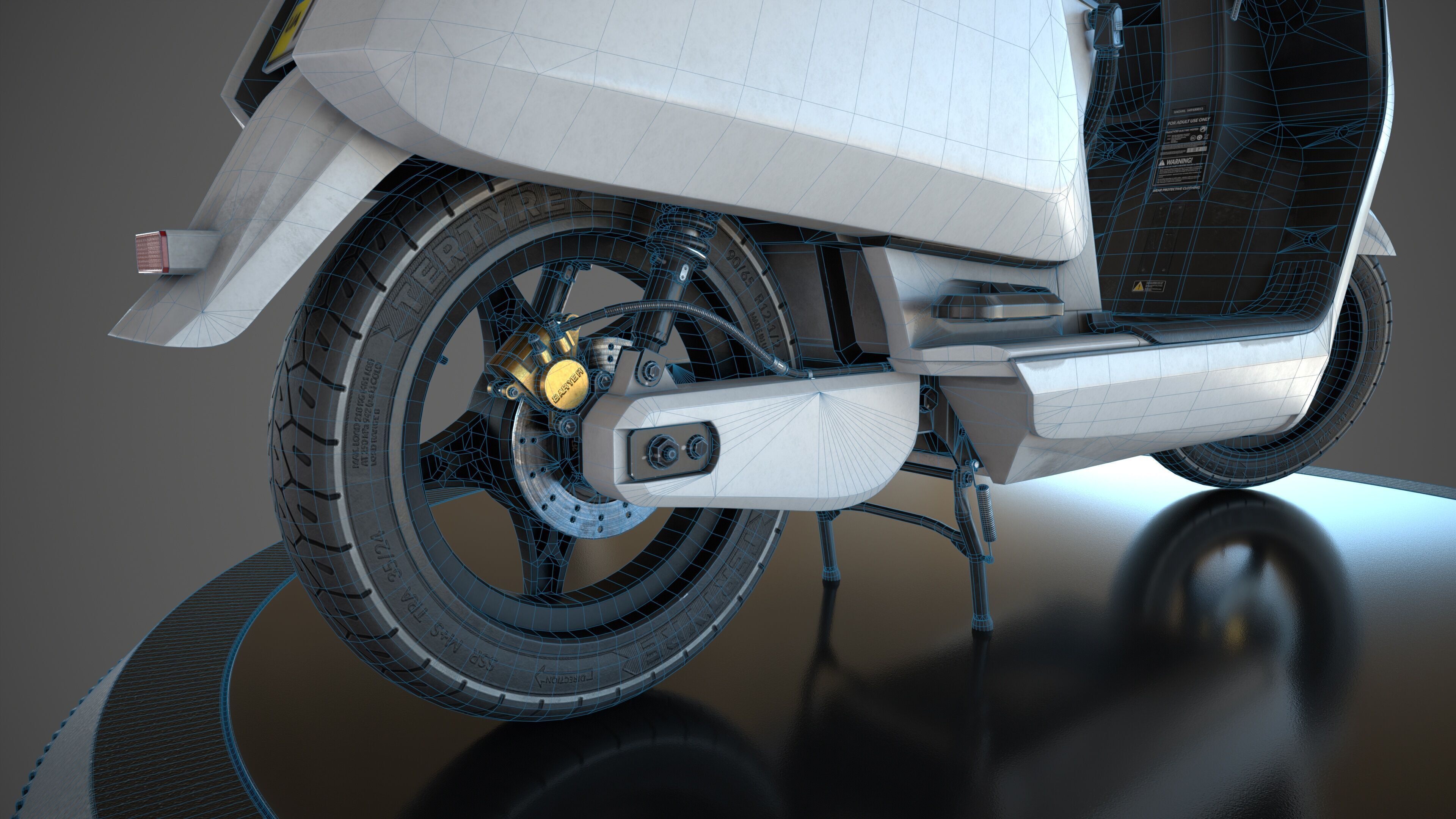 Electric Urban Scooter Low-poly 3D model_14