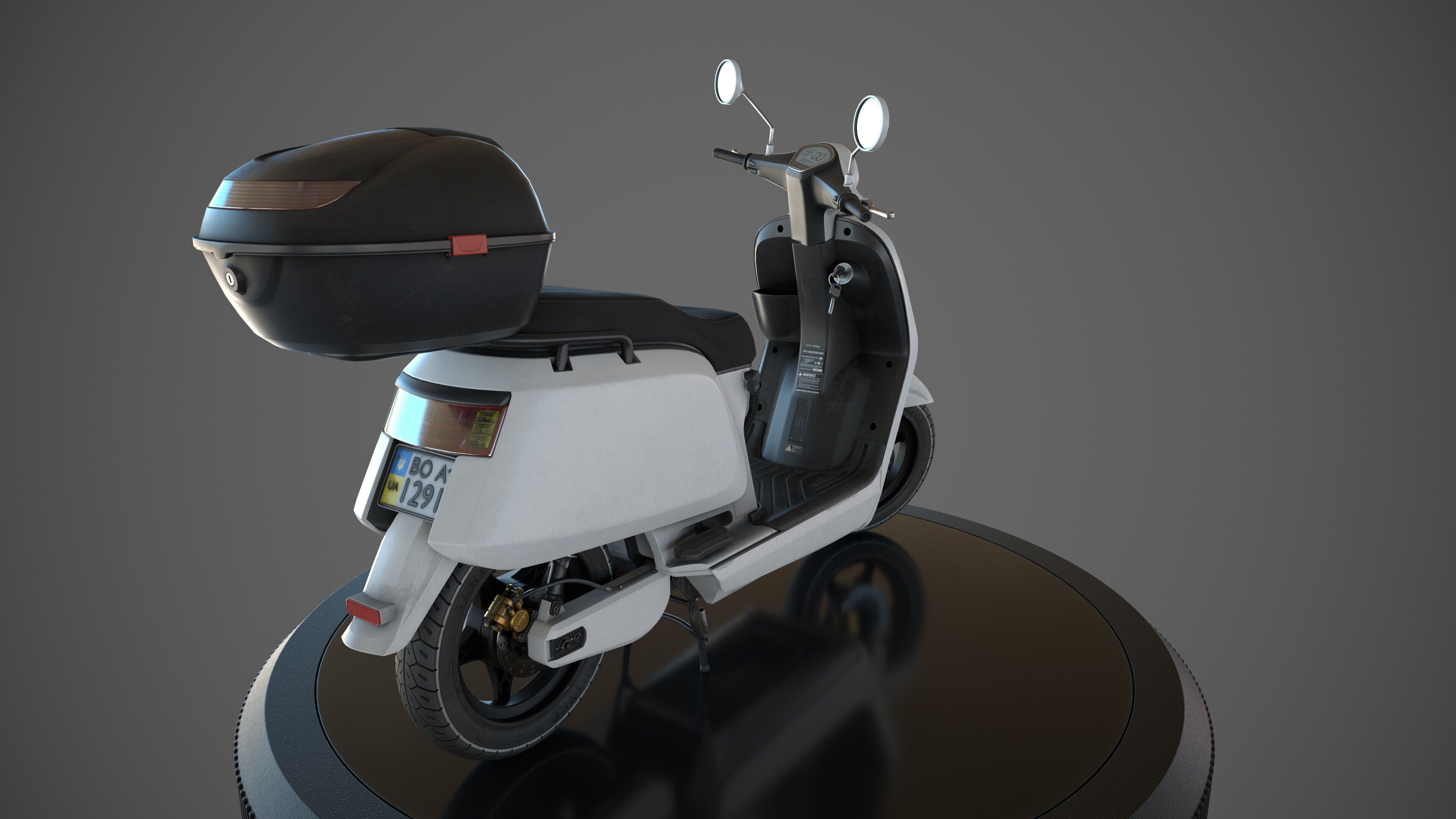 Electric Urban Scooter Low-poly 3D model_3