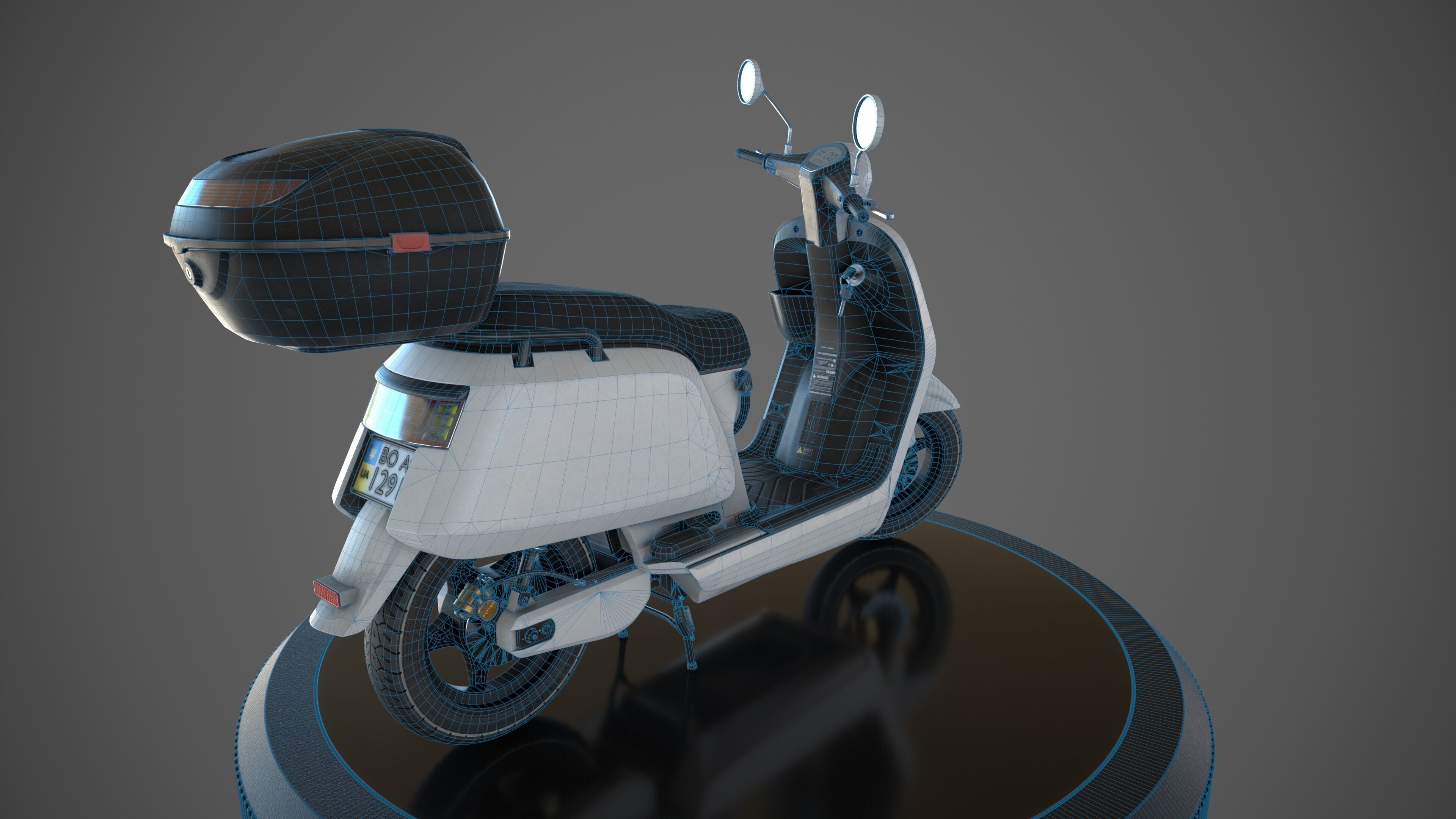 Electric Urban Scooter Low-poly 3D model_11