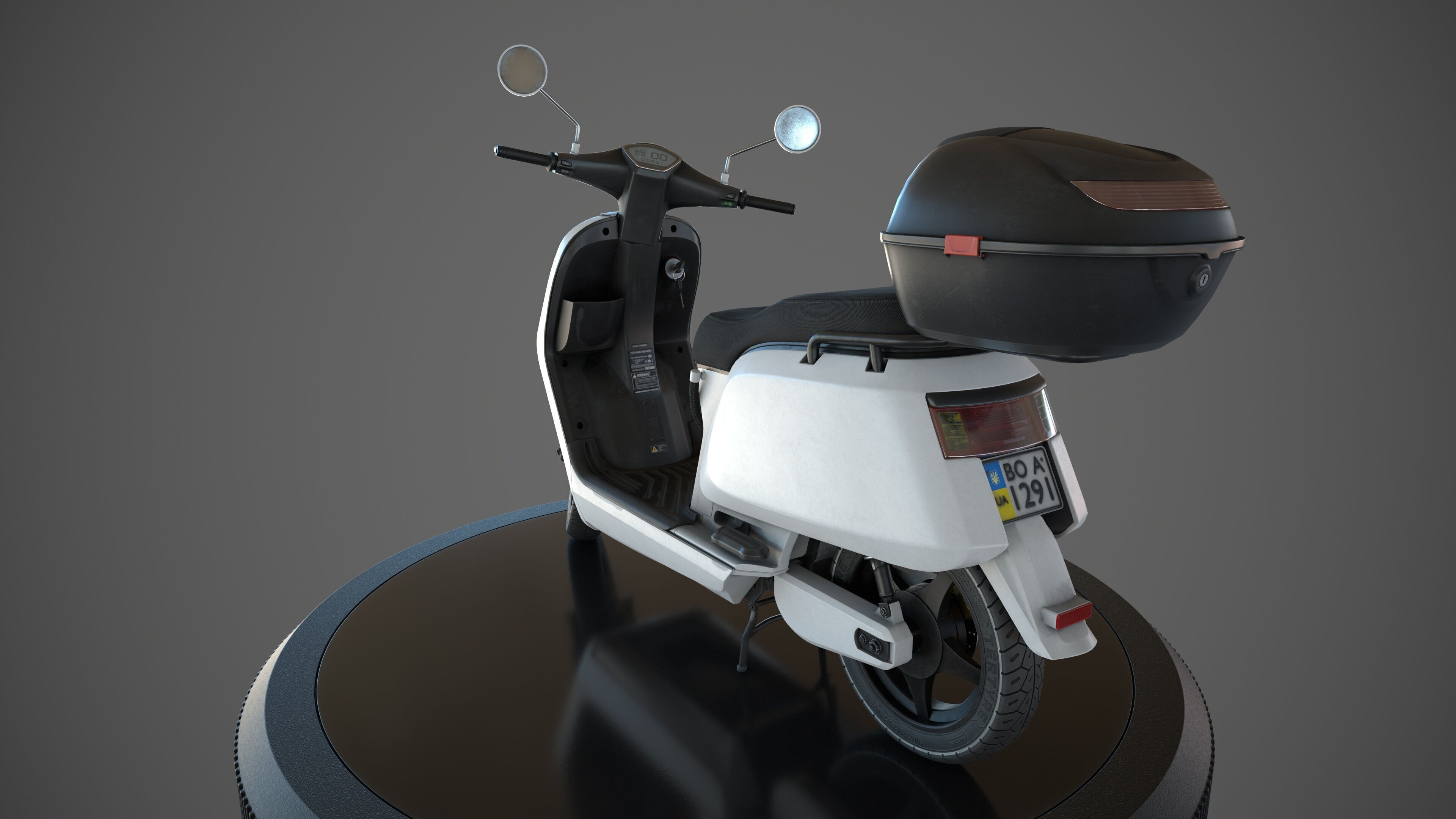 Electric Urban Scooter Low-poly 3D model_4