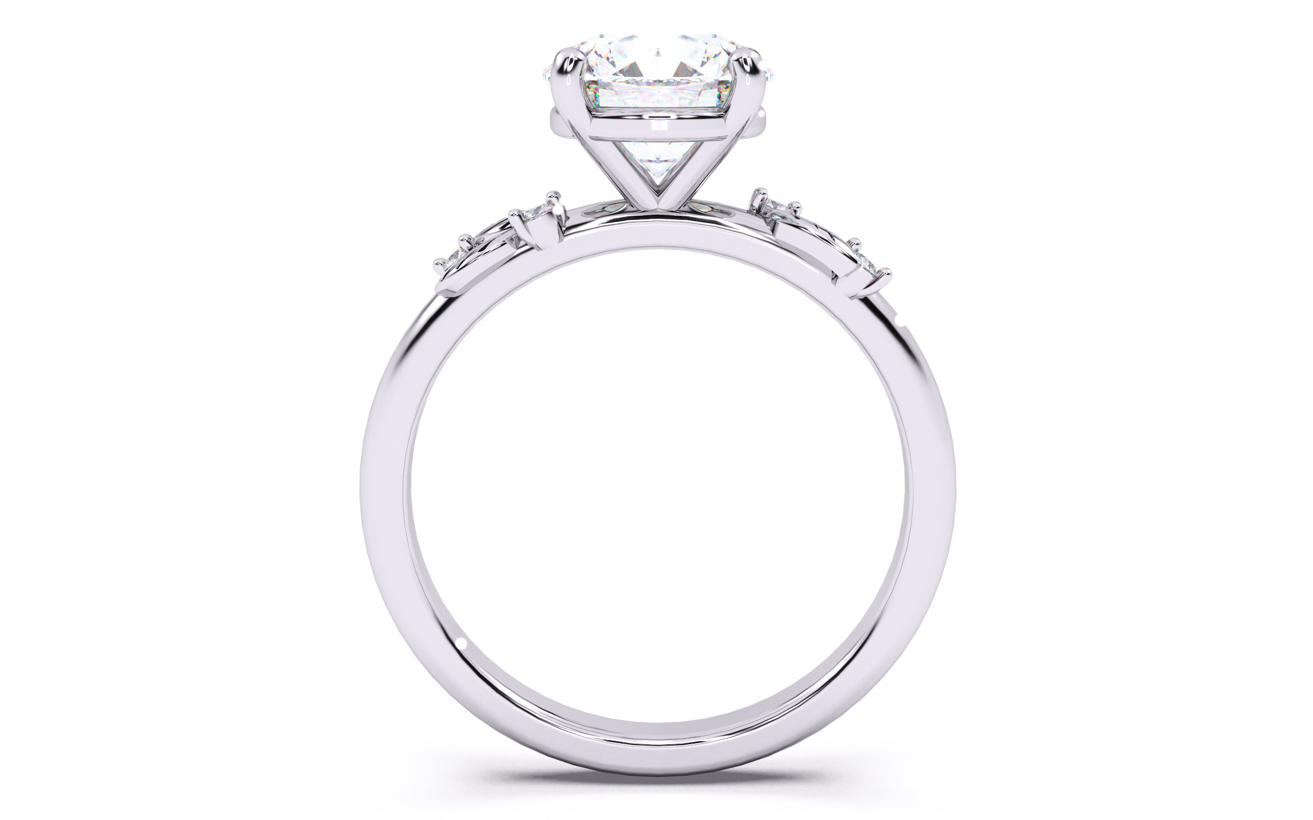 Round Diamond Solitaire Ring 3D print model 3D print model_24