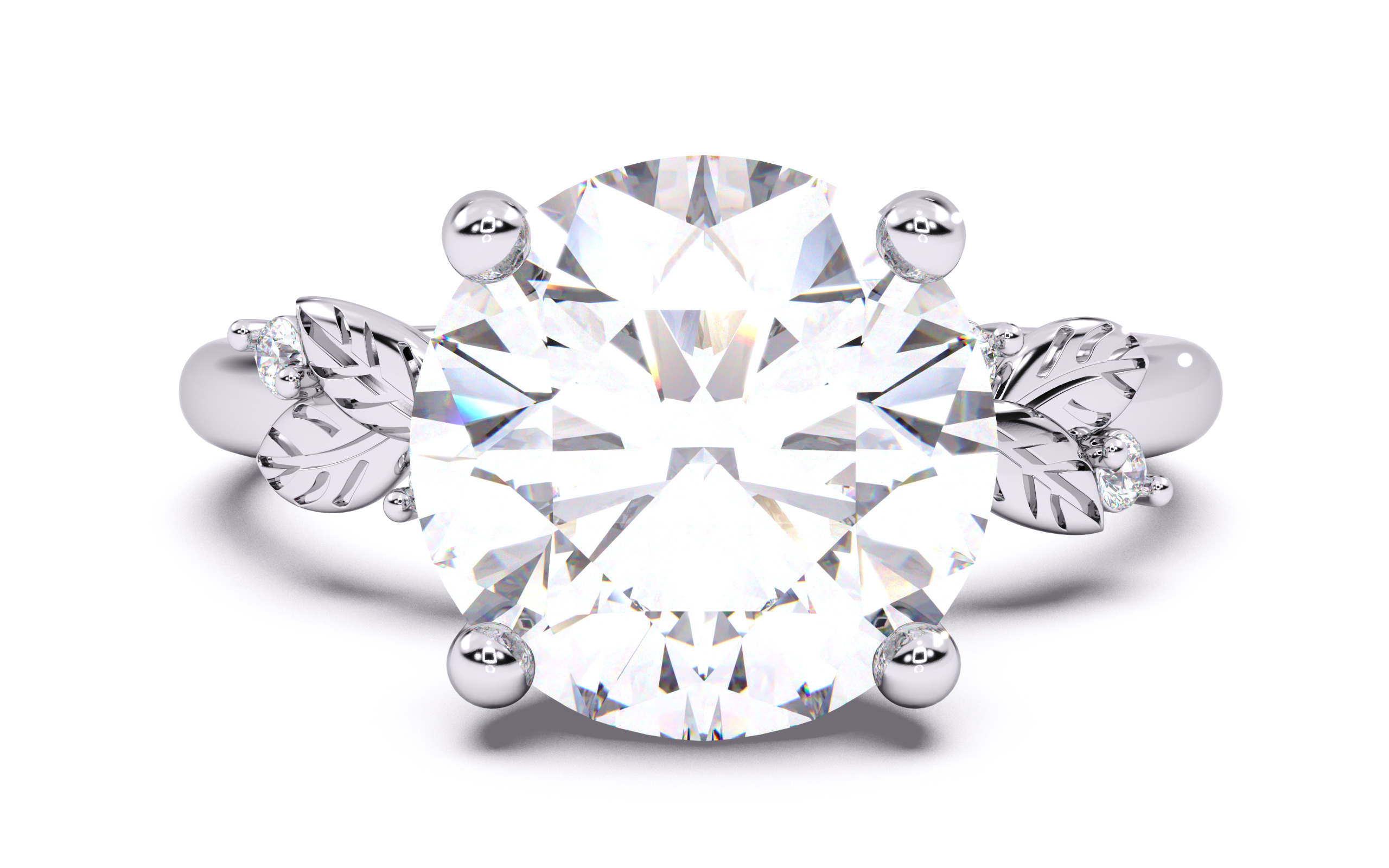 Round Diamond Solitaire Ring 3D print model 3D print model_18