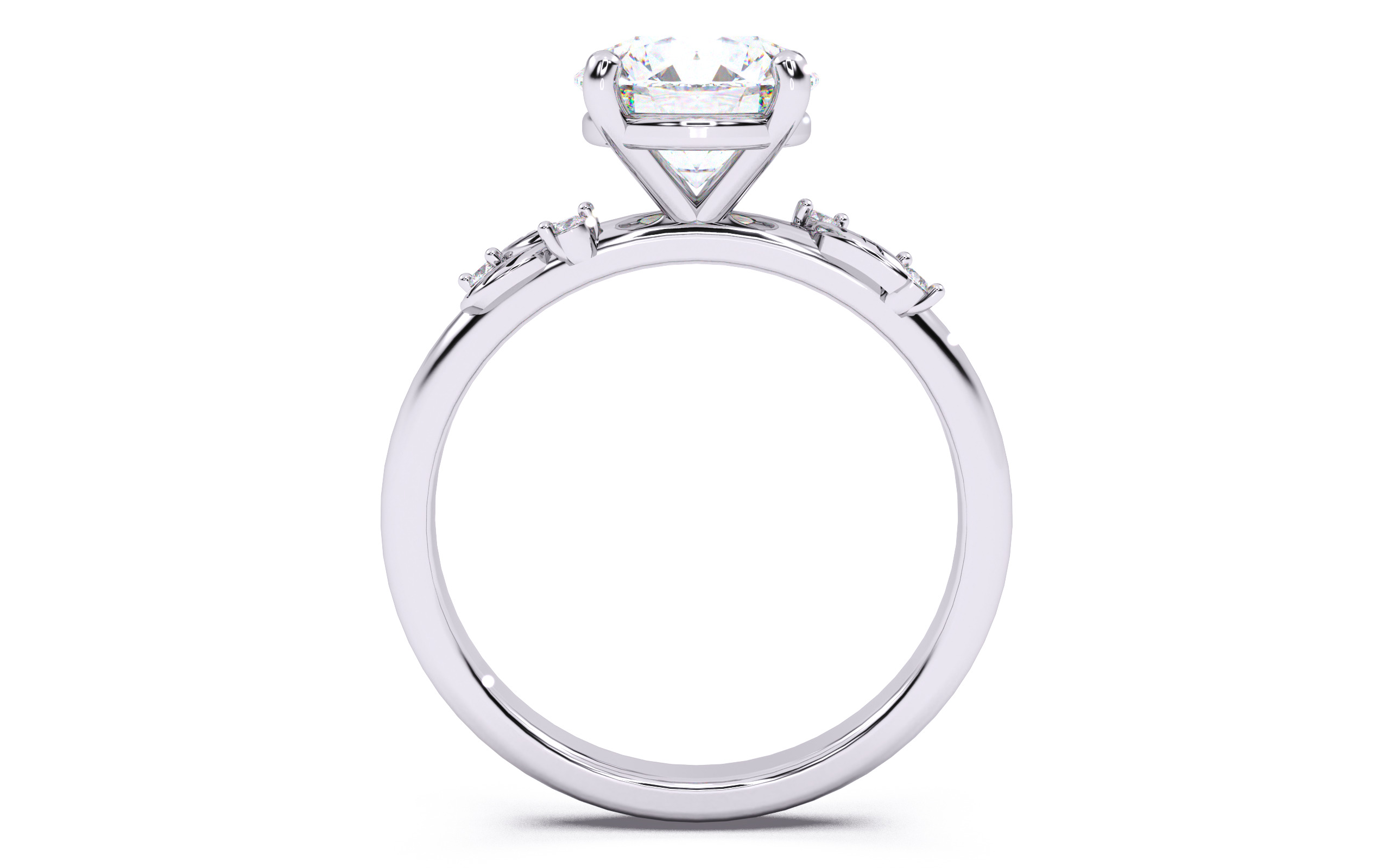 Round Diamond Solitaire Ring 3D print model 3D print model_2