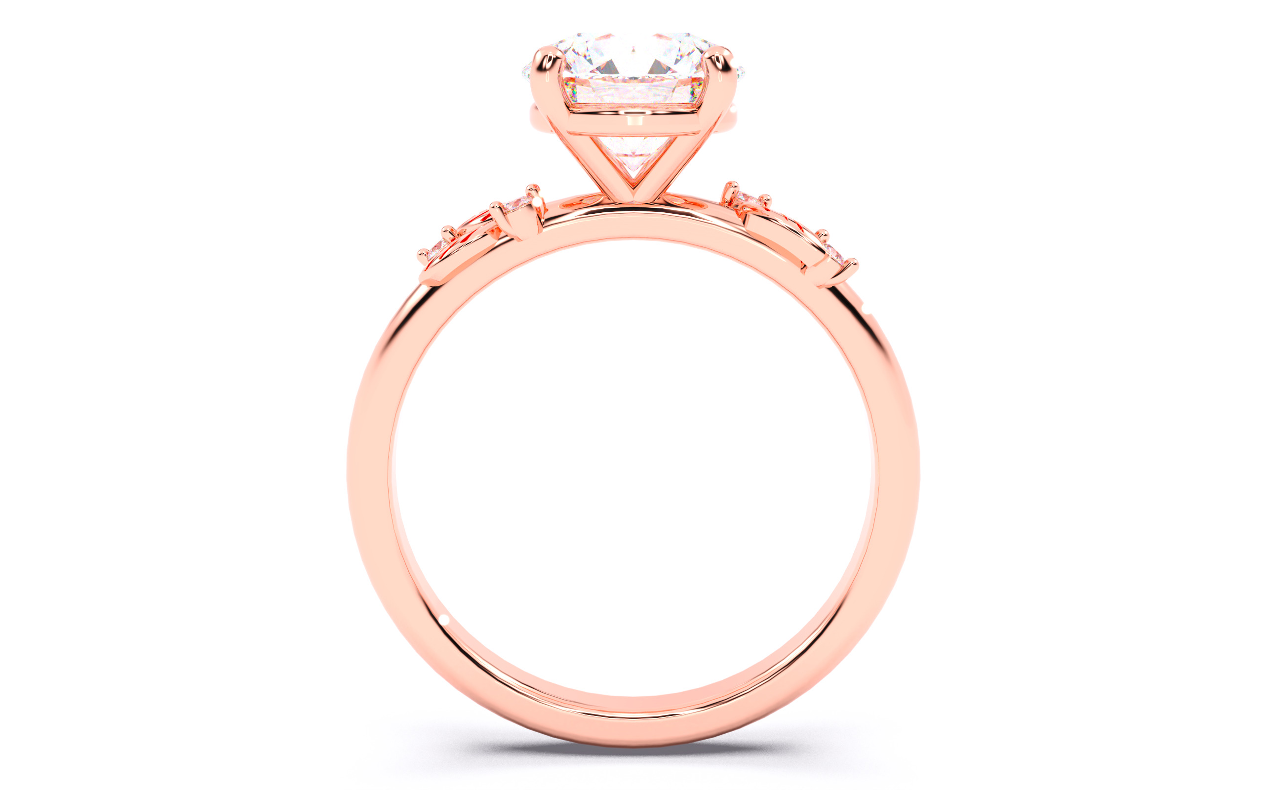 Round Diamond Solitaire Ring 3D print model 3D print model_3