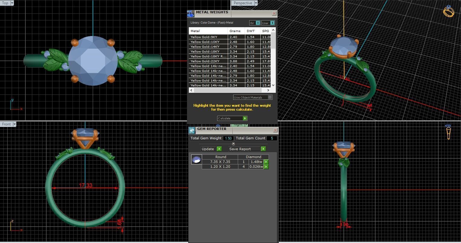 Round Diamond Solitaire Ring 3D print model 3D print model_25