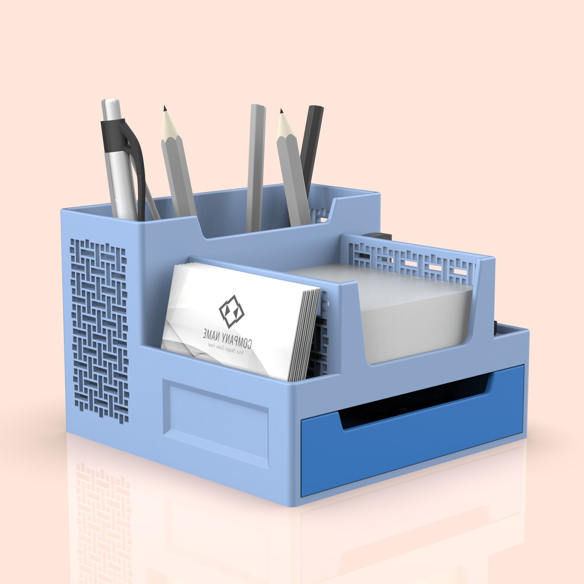 Multi-Functional Organizer - Desktop Pen Holder - SD Card 3D print model_8