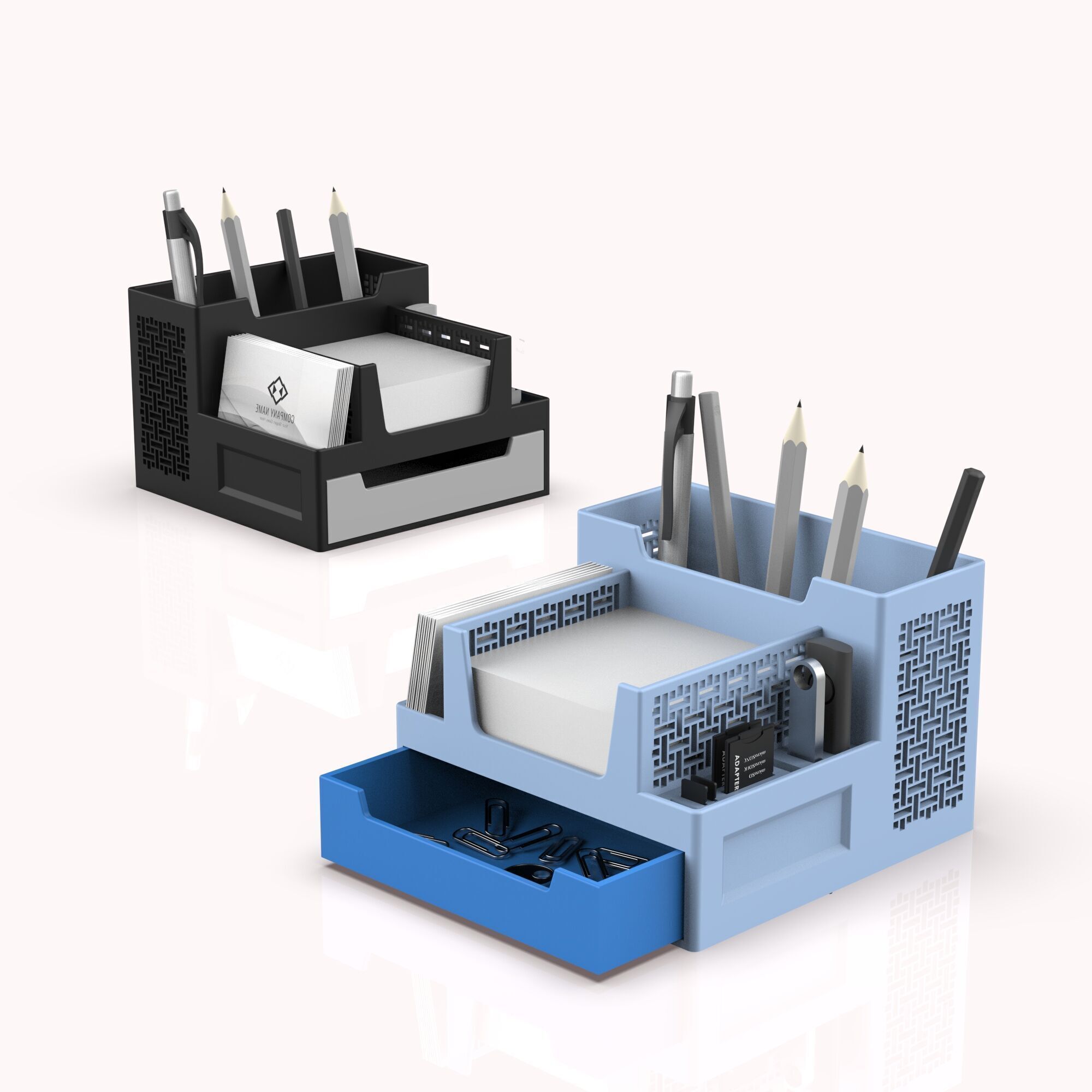 Multi-Functional Organizer - Desktop Pen Holder - SD Card 3D print model_3