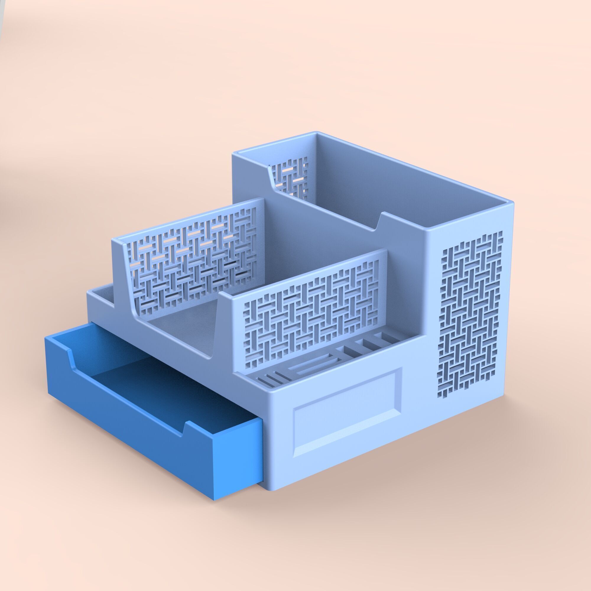 Multi-Functional Organizer - Desktop Pen Holder - SD Card 3D print model_4