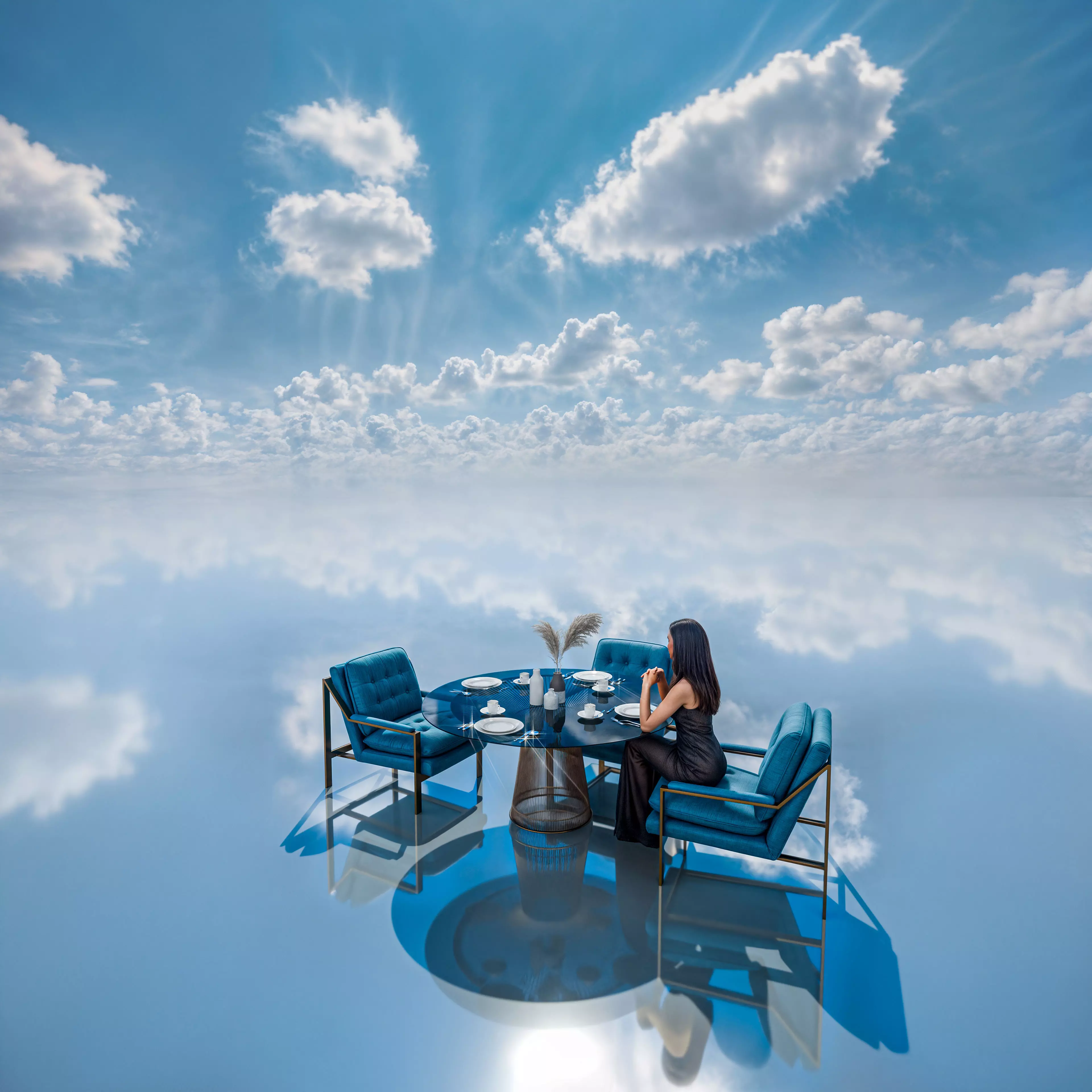 3D Blender Project Heavenly Reflections Surreal Design 3D model_0