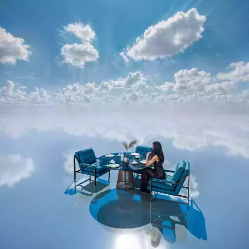 3D Blender Project  Heavenly Reflections Surreal Design