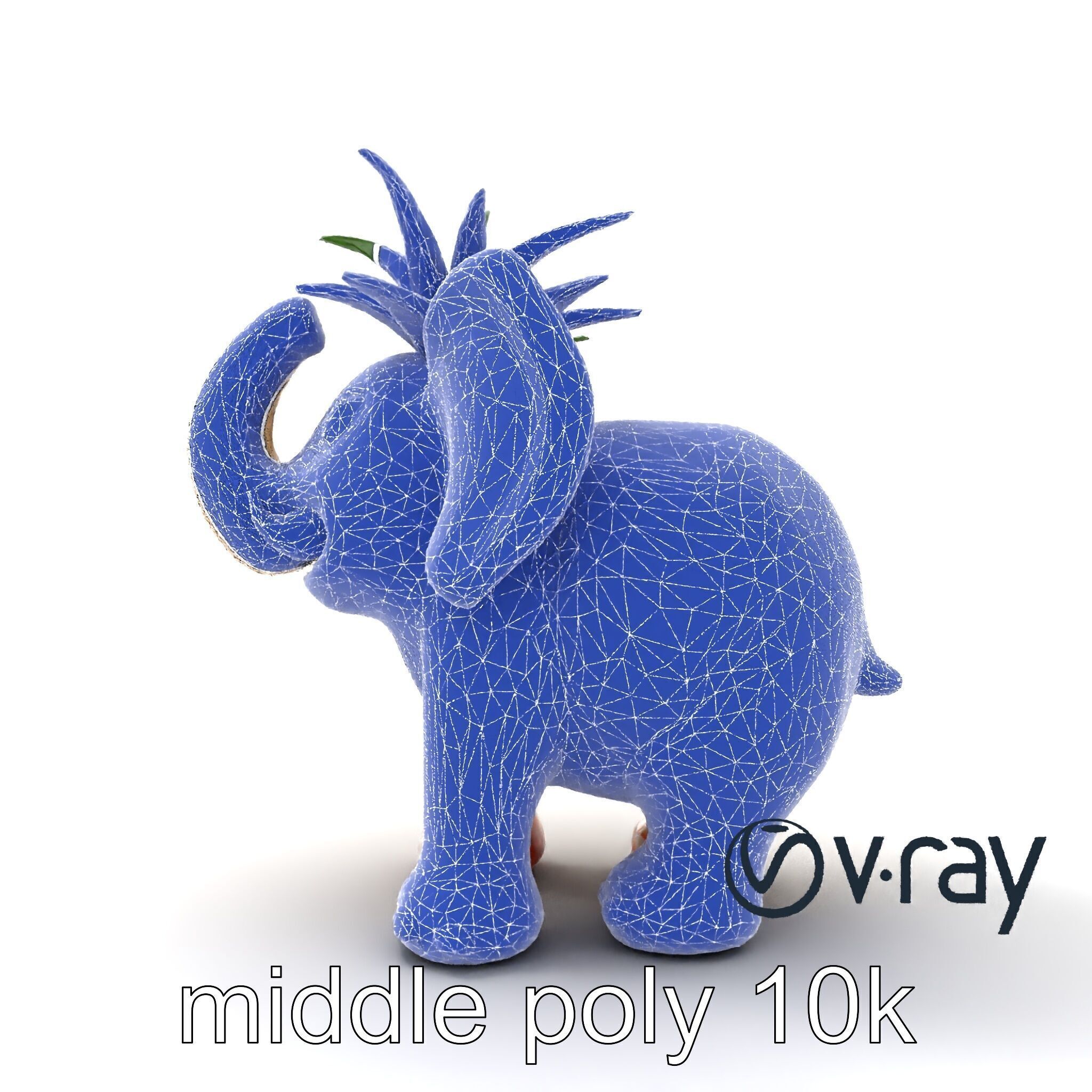 Charming Elephant Pot Sculpture model pack Low-poly 3D model_26