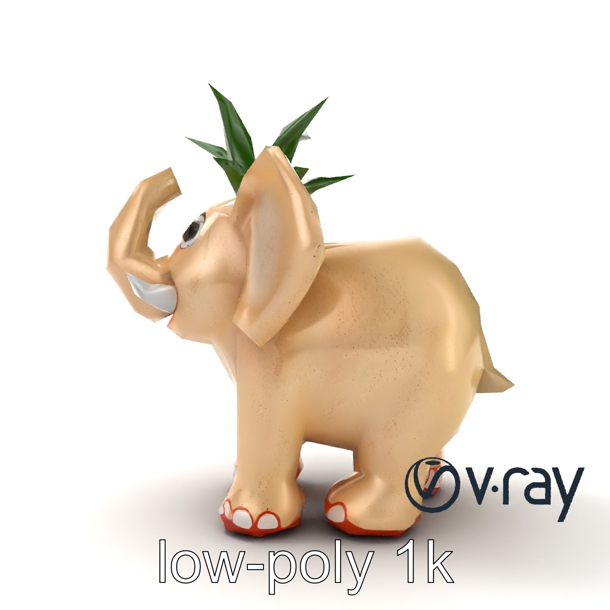 Charming Elephant Pot Sculpture model pack Low-poly 3D model_28
