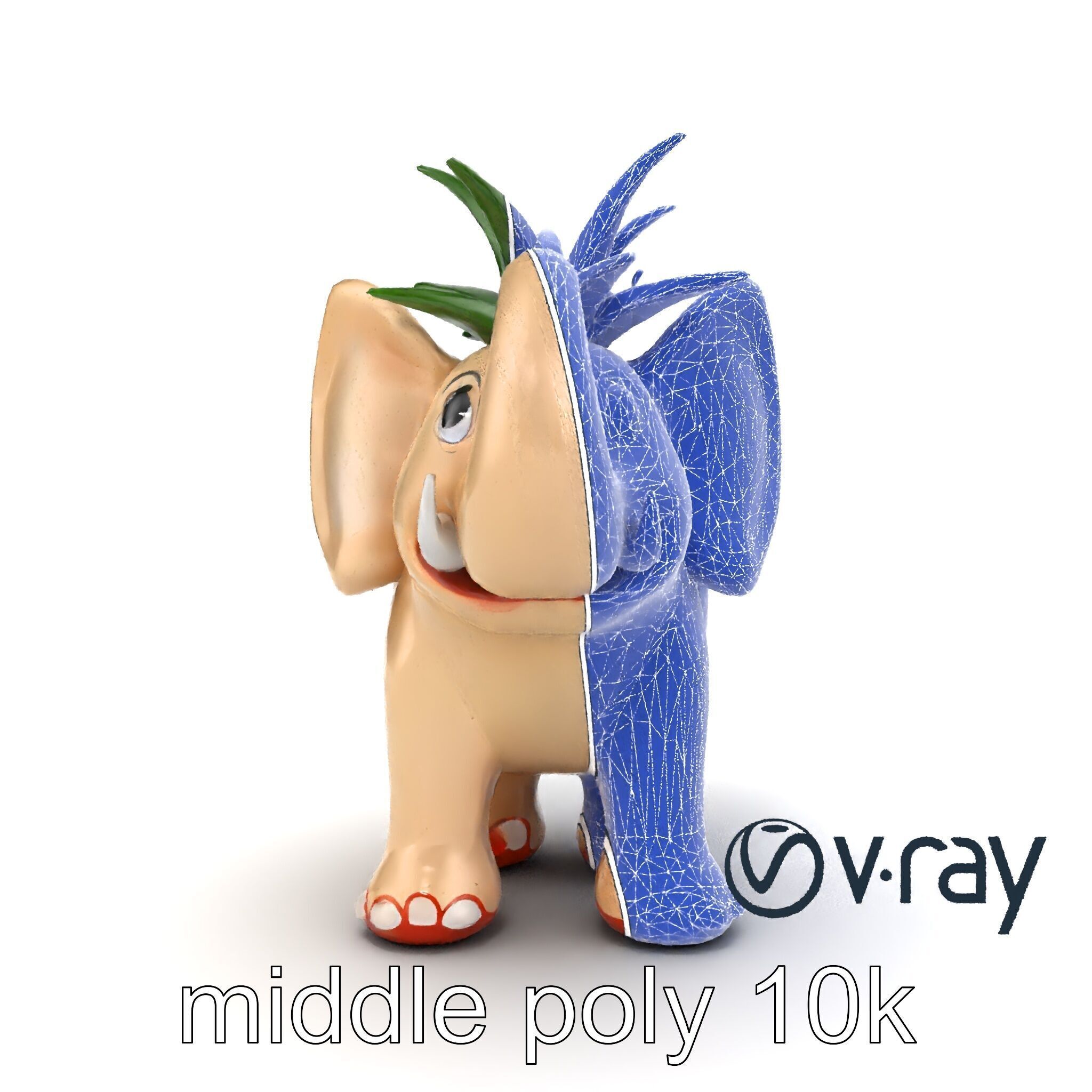 Charming Elephant Pot Sculpture model pack Low-poly 3D model_25