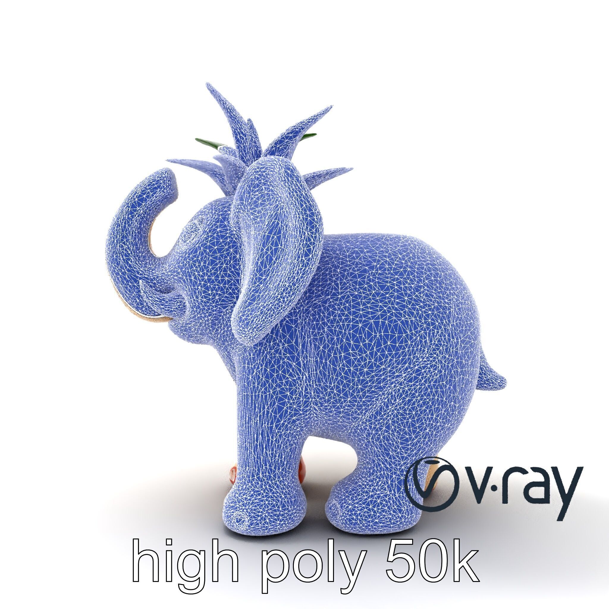 Charming Elephant Pot Sculpture model pack Low-poly 3D model_12