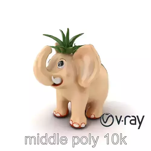 Charming Elephant Pot Sculpture model pack Low-poly 3D model Charming Elephant Pot Sculpture model pack Low-poly 3D model