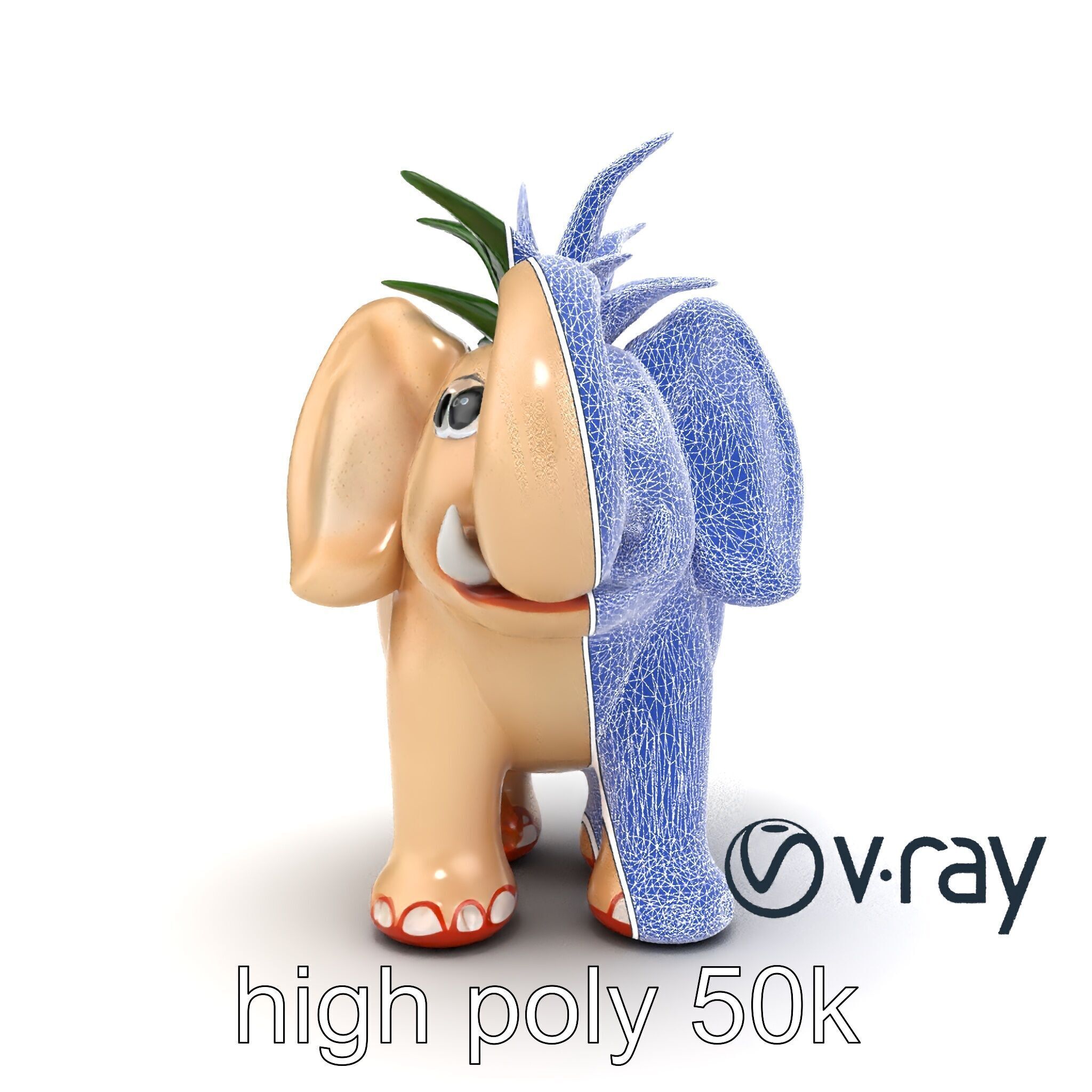 Charming Elephant Pot Sculpture model pack Low-poly 3D model_29